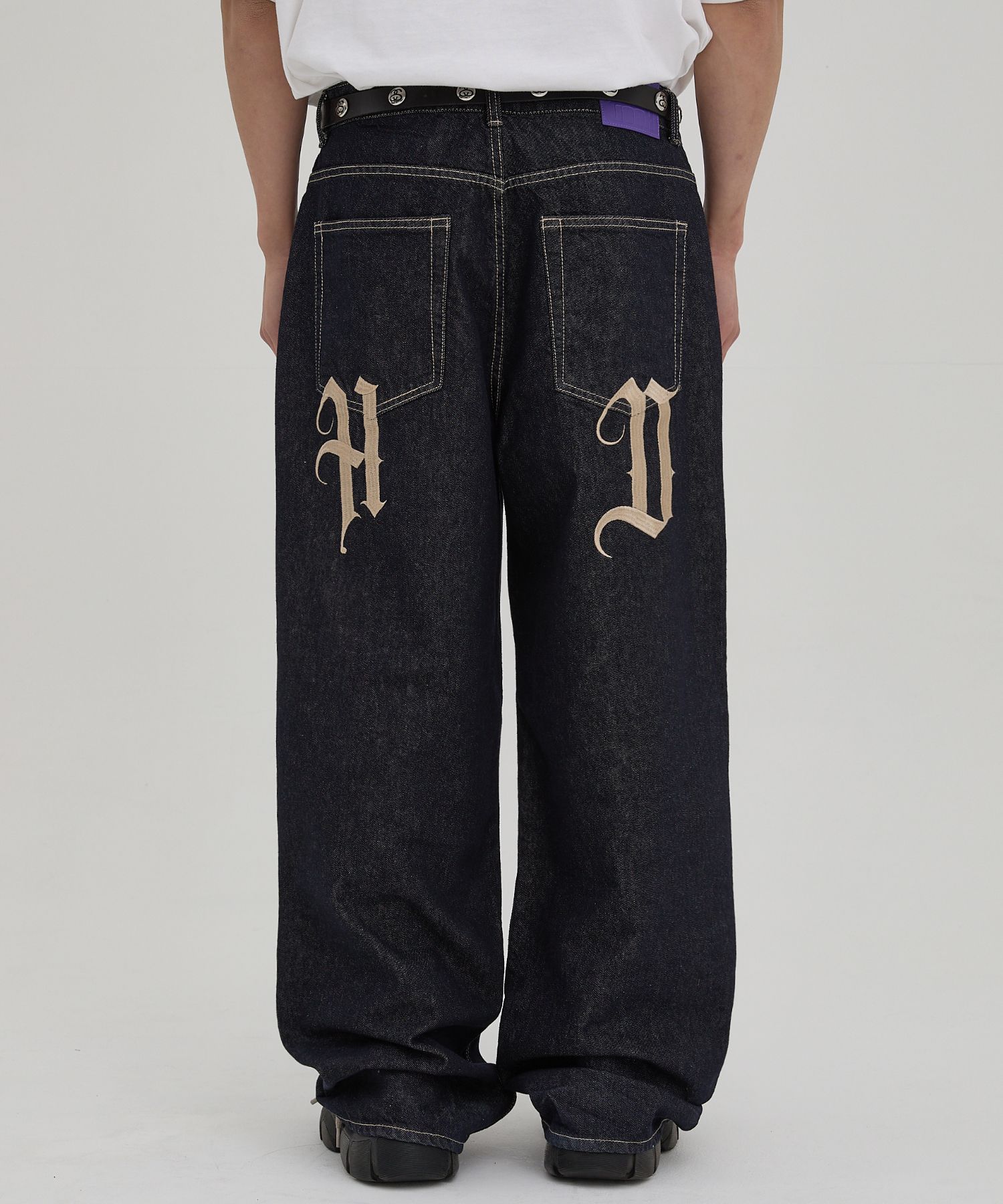 ●HOODHOOD● Western Alien Embroidered Denim Pants Light Blu MUSINSA | HOODHOOD Western Alien Embroidered Denim Pants