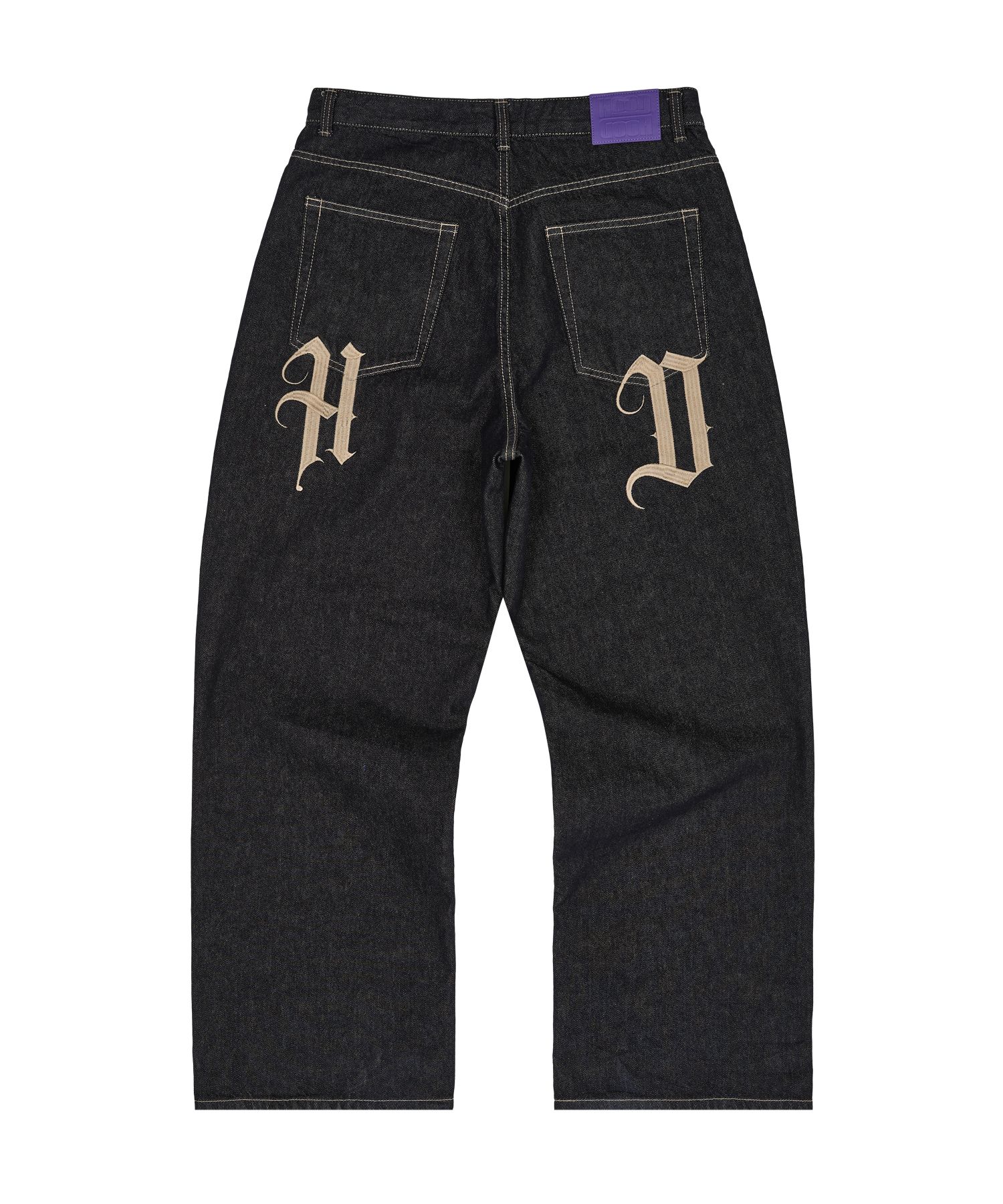 MUSINSA | HOODHOOD Western Alien Embroidered Denim Pants