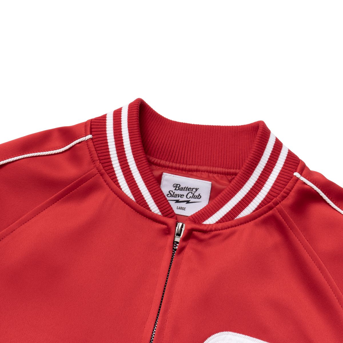 엑스트라오디너리(EXTRAORDINARY) B.S.C SOUVENIR SATIN JACKET RED