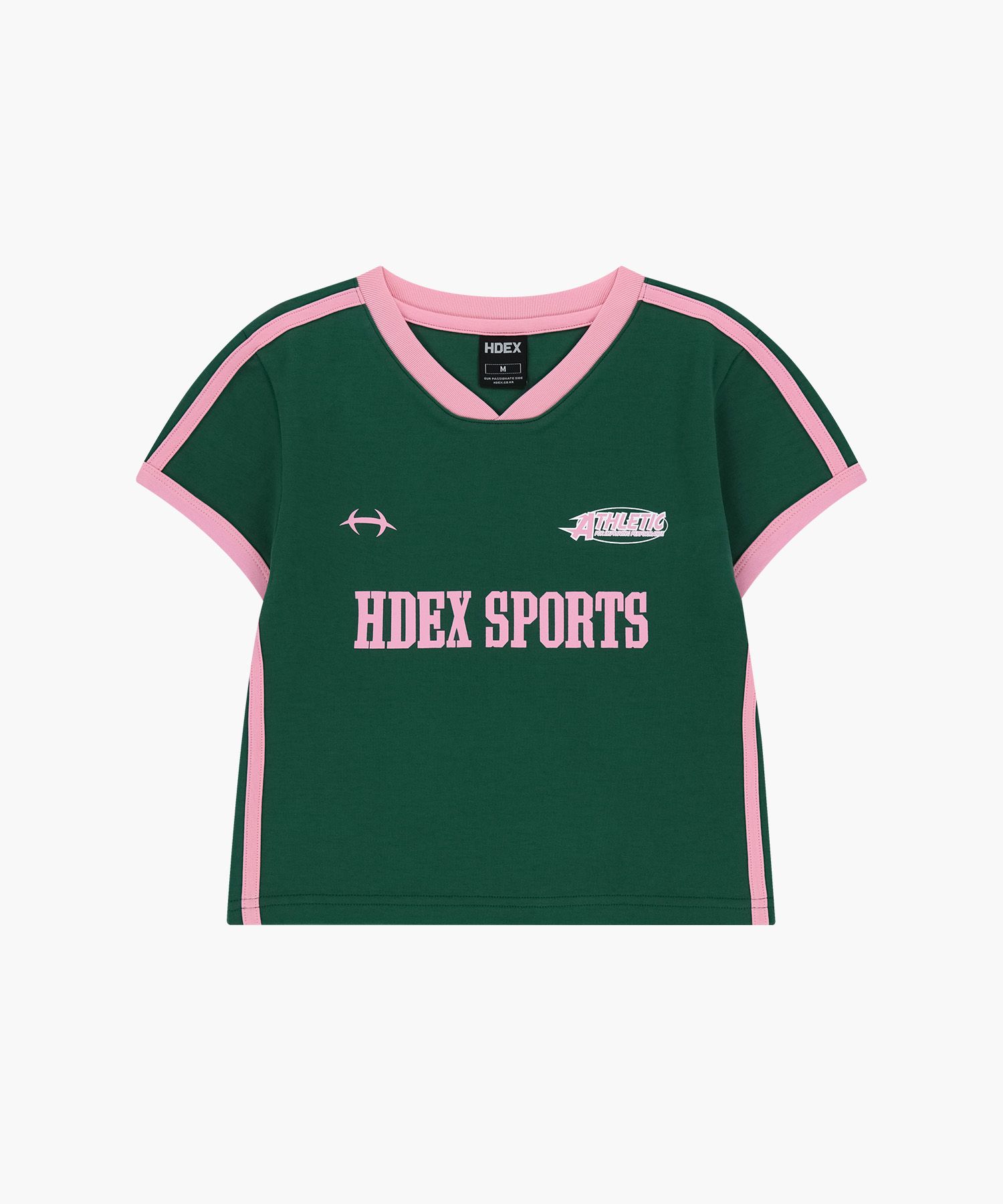 MUSINSA | HDEX Women's Sporty Ringer V-Neck Short Sleeve
