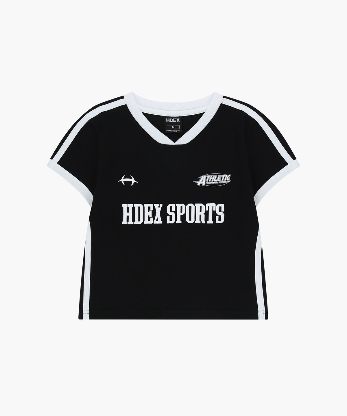 에이치덱스(HDEX) 우먼스 스포티 링거 브이넥 숏 슬리브 (Black)