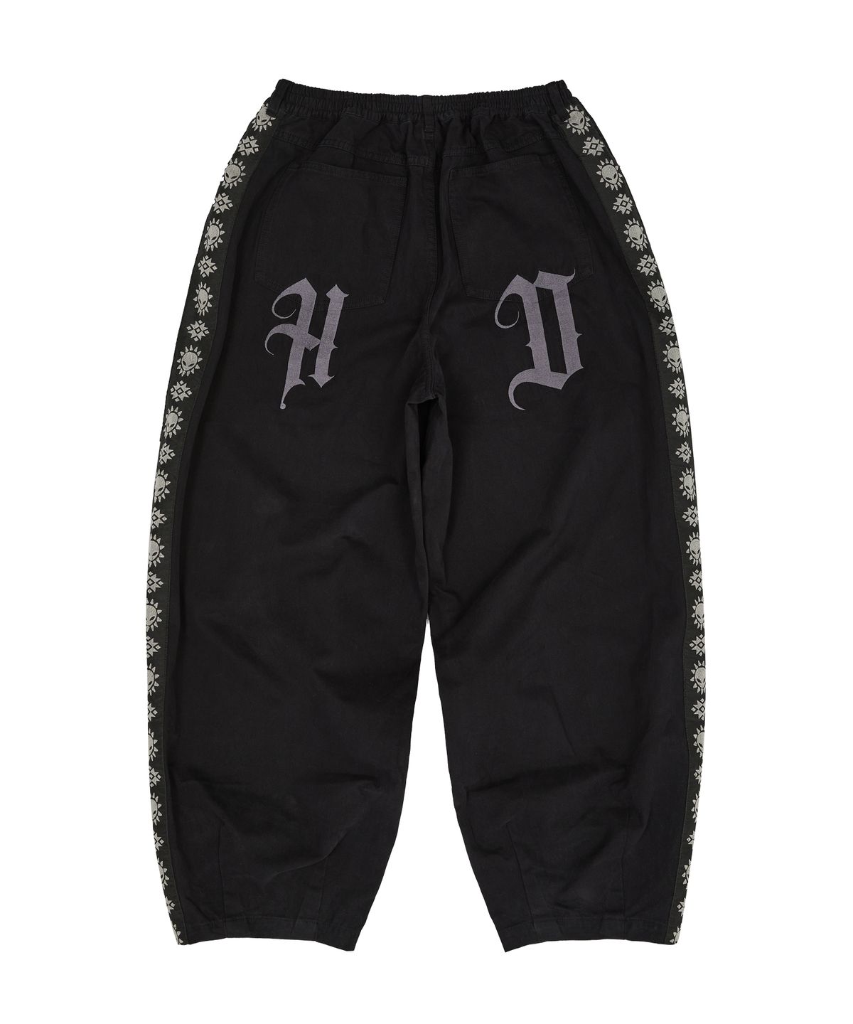 후드후드(HOODHOOD) 사이드 밴드 벌룬 코튼 팬츠 블랙