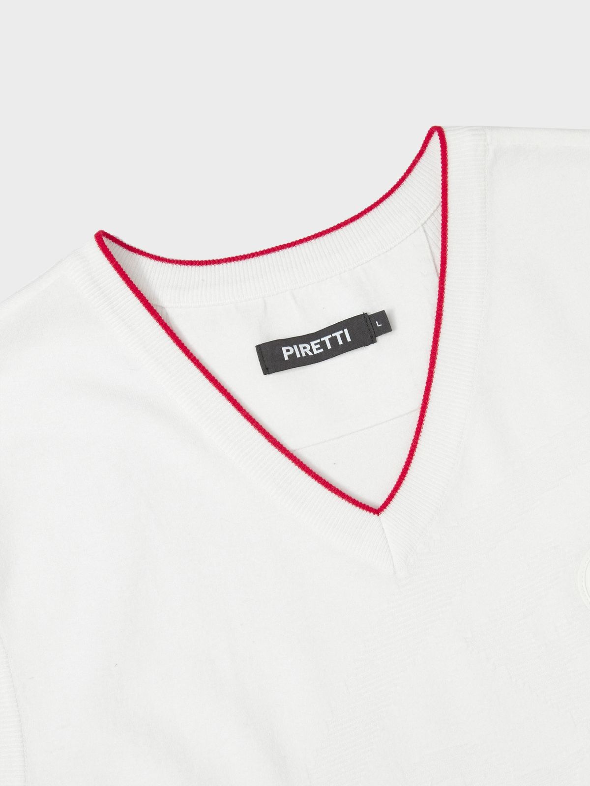 피레티(PIRETTI) 엘리트 V넥 베스트 M_White