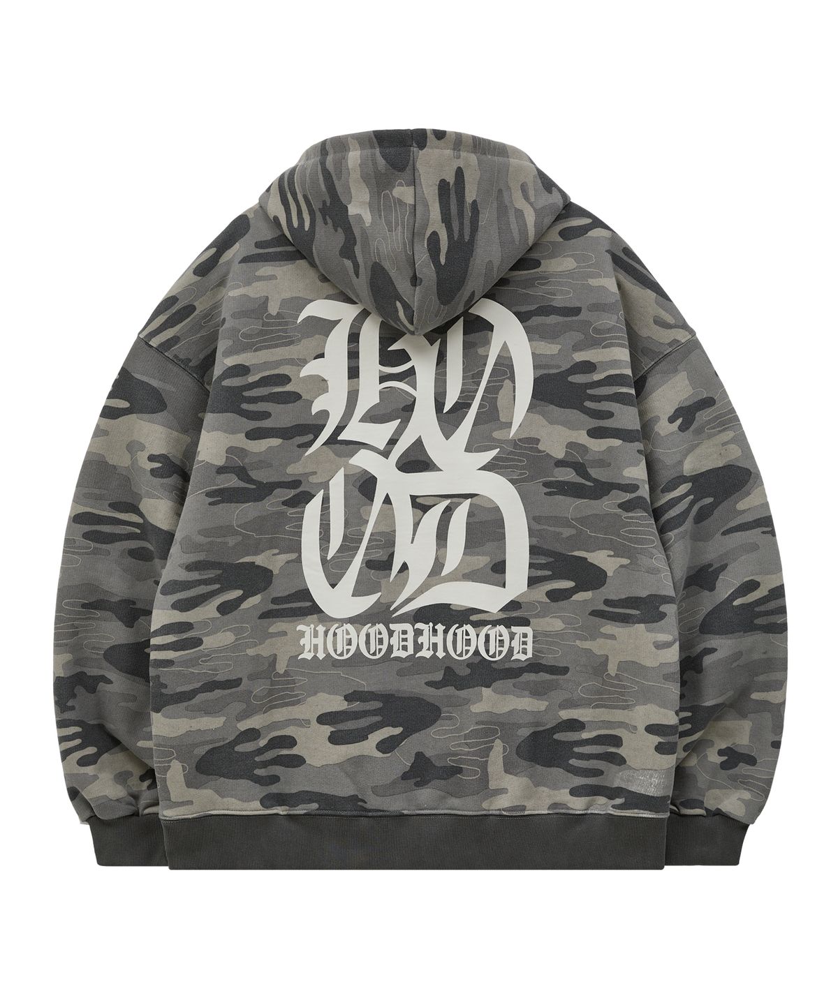 후드후드(HOODHOOD) H 로고 에일리언 오버핏 후드 카모