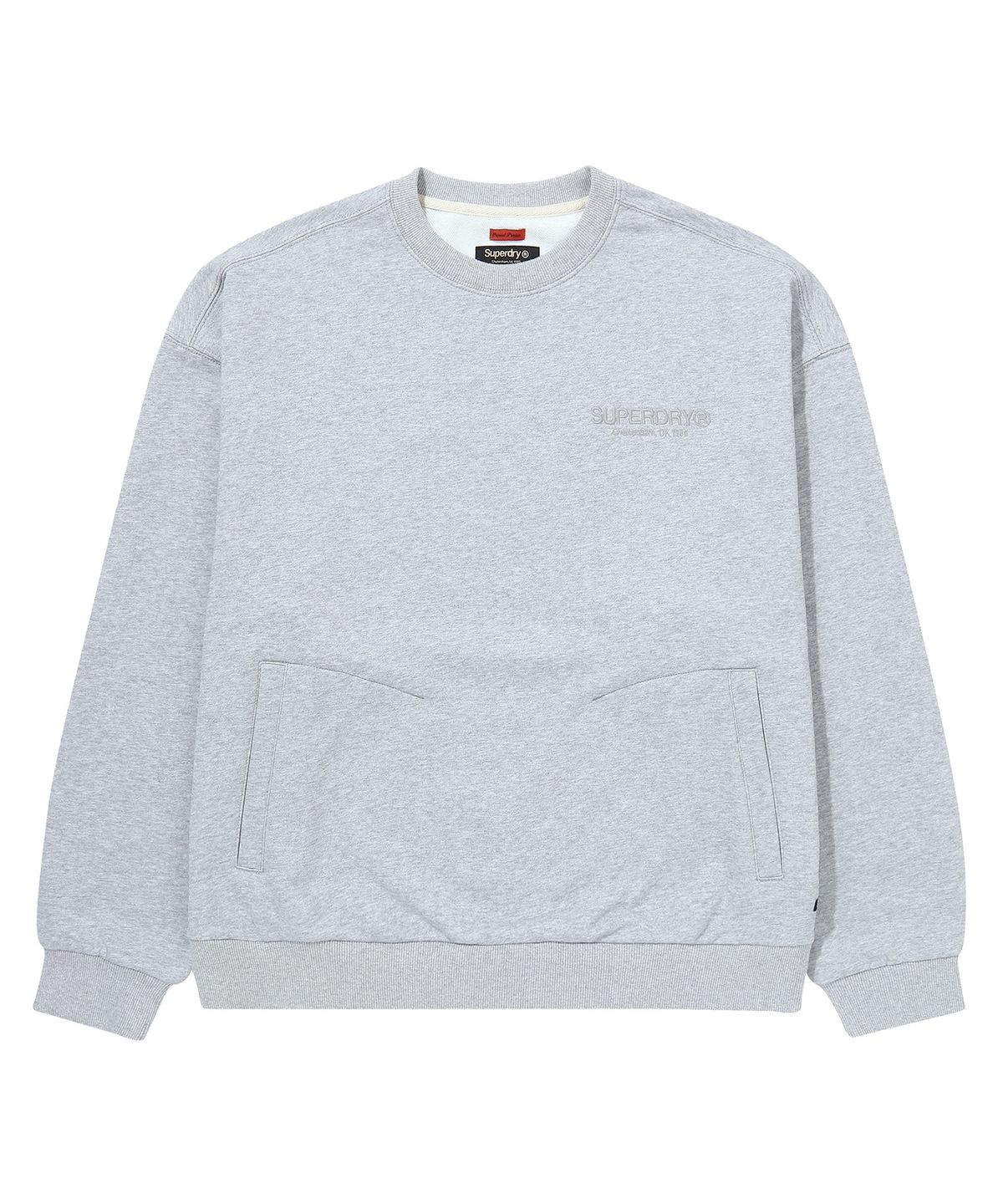 슈퍼드라이(SUPERDRY) 코어 스웨트 셔츠 라이트 멜란지 그레이