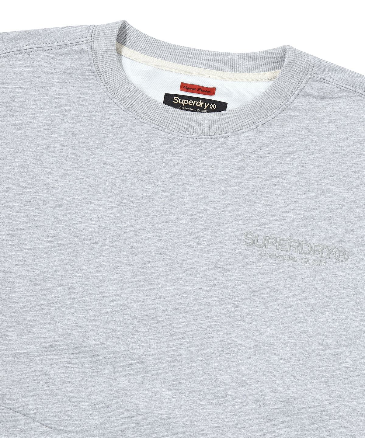 슈퍼드라이(SUPERDRY) 코어 스웨트 셔츠 라이트 멜란지 그레이
