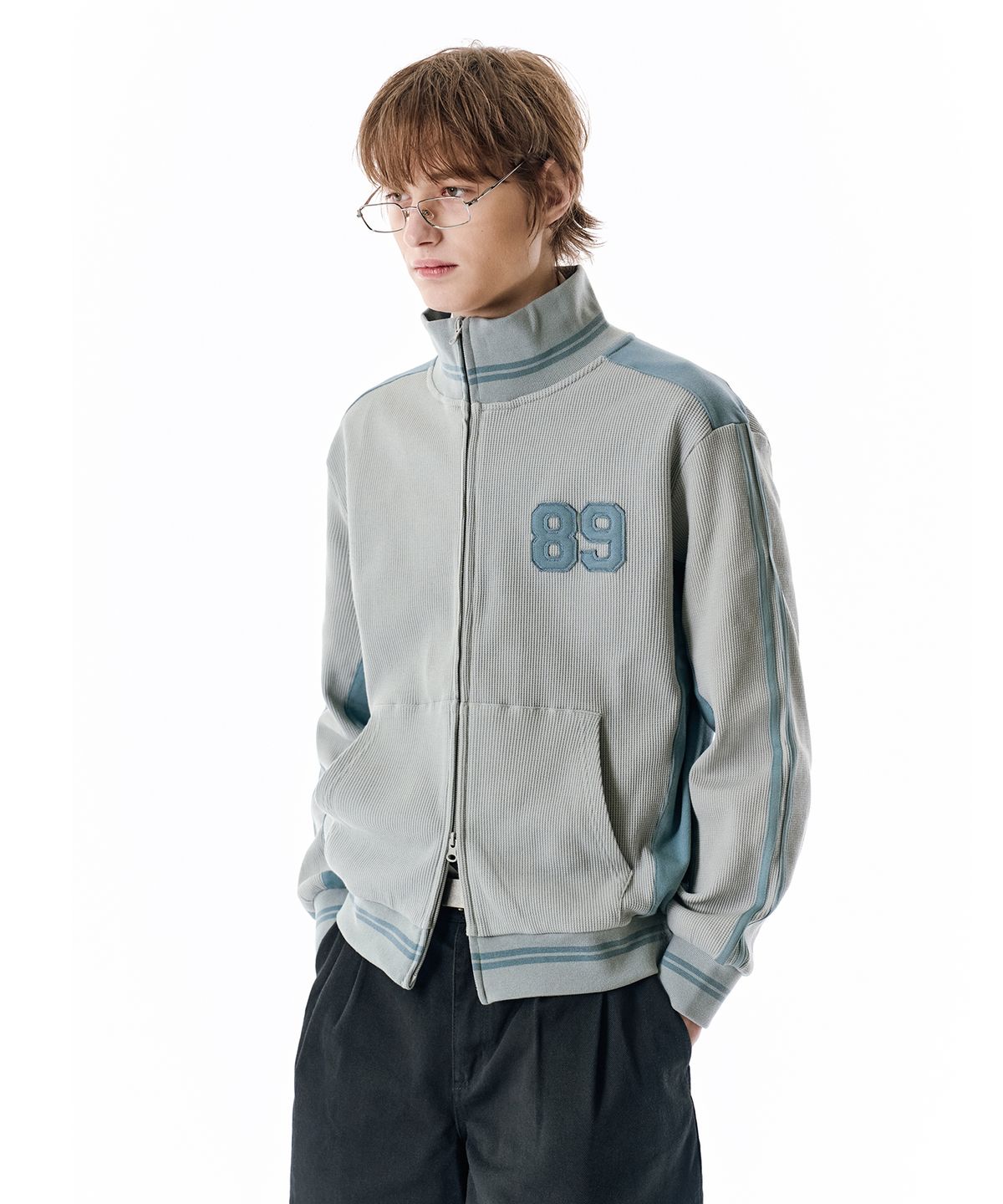 세컨모놀로그(SECONDMONO) Waffle Track Jacket [SEBLUE]_SEJK022SEBLUE