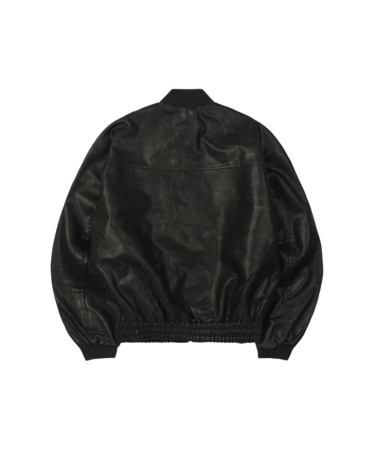 세컨모놀로그(SECONDMONO) Washed Faux Leather Blouson [BLACK]_SEJK024BLACK