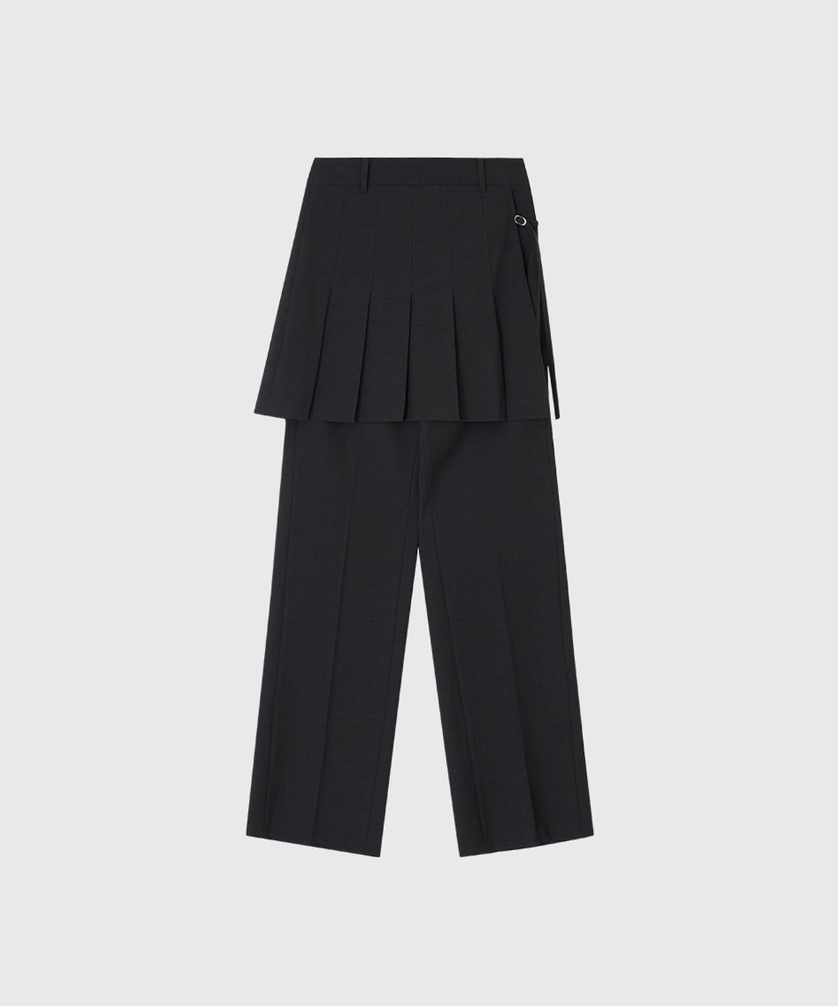 룩캐스트(LOOKAST) 볼린 플리츠 레이어드 팬츠_차콜 / BOLIN PLEATED LAYERED PANTS_CHARCOAL