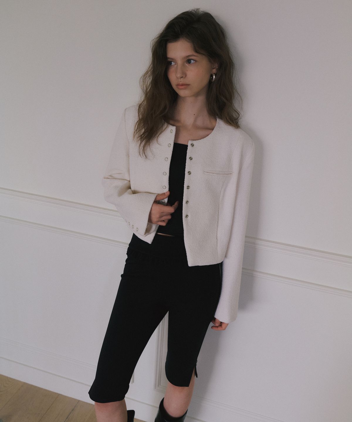 오버듀플레어(OVERDUEFLAIR) FRILL BIKER SHORTS_BLACK