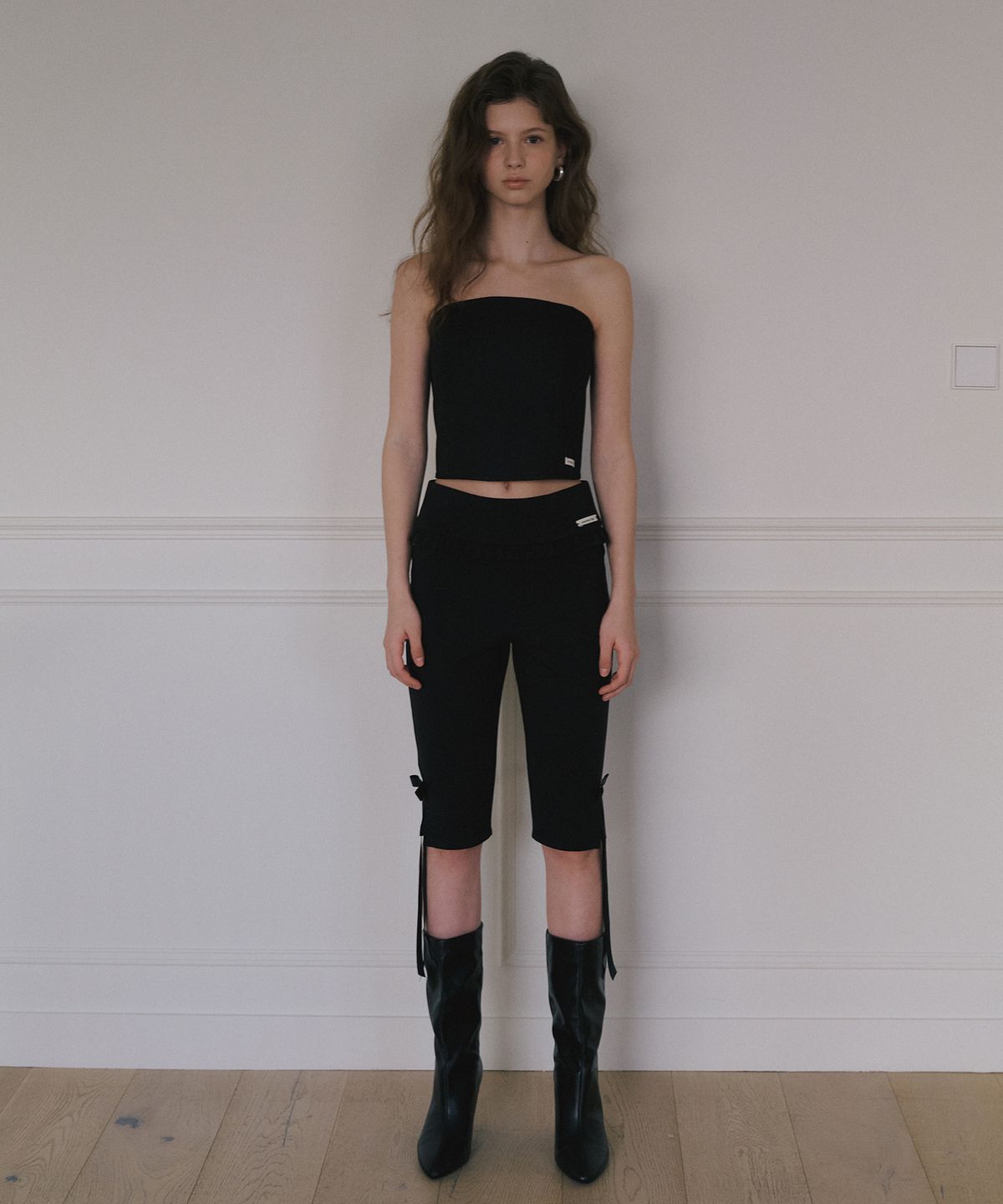 오버듀플레어(OVERDUEFLAIR) FRILL BIKER SHORTS_BLACK