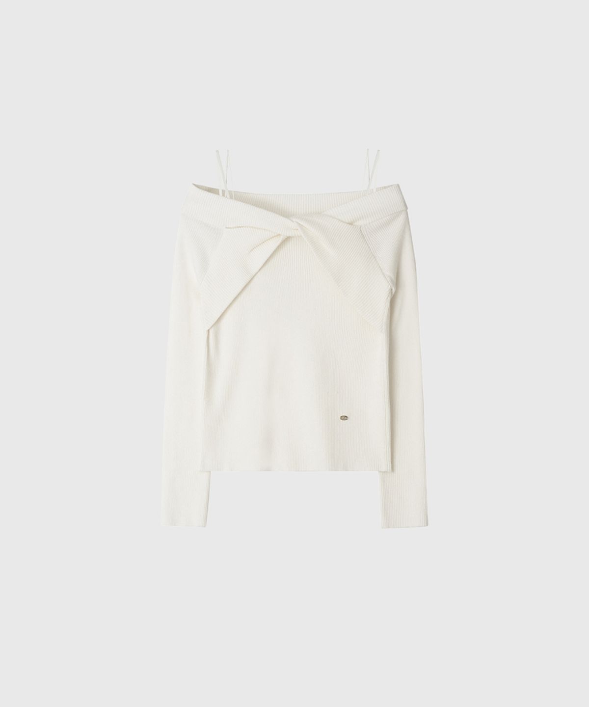 룩캐스트(LOOKAST) 리나 스트링 오프숄더 니트_아이보리 / LINA STRING OFF SHOULDER KNIT_IVORY