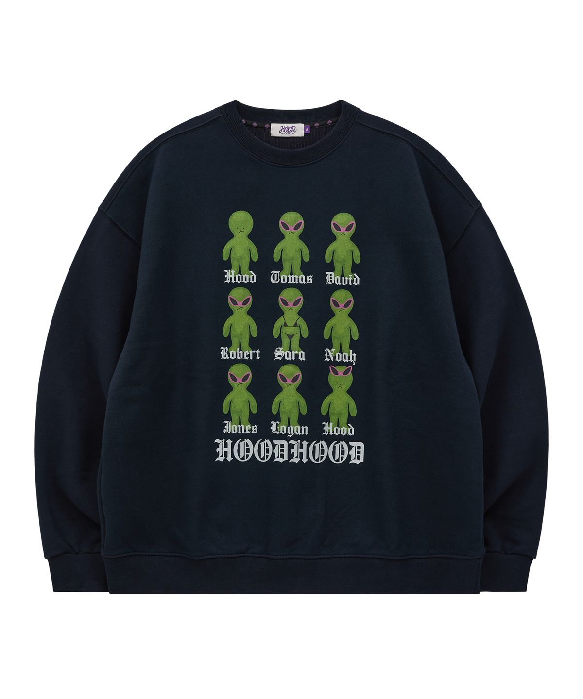 후드후드(HOODHOOD) 클론 에일리언 오버핏 맨투맨 네이비