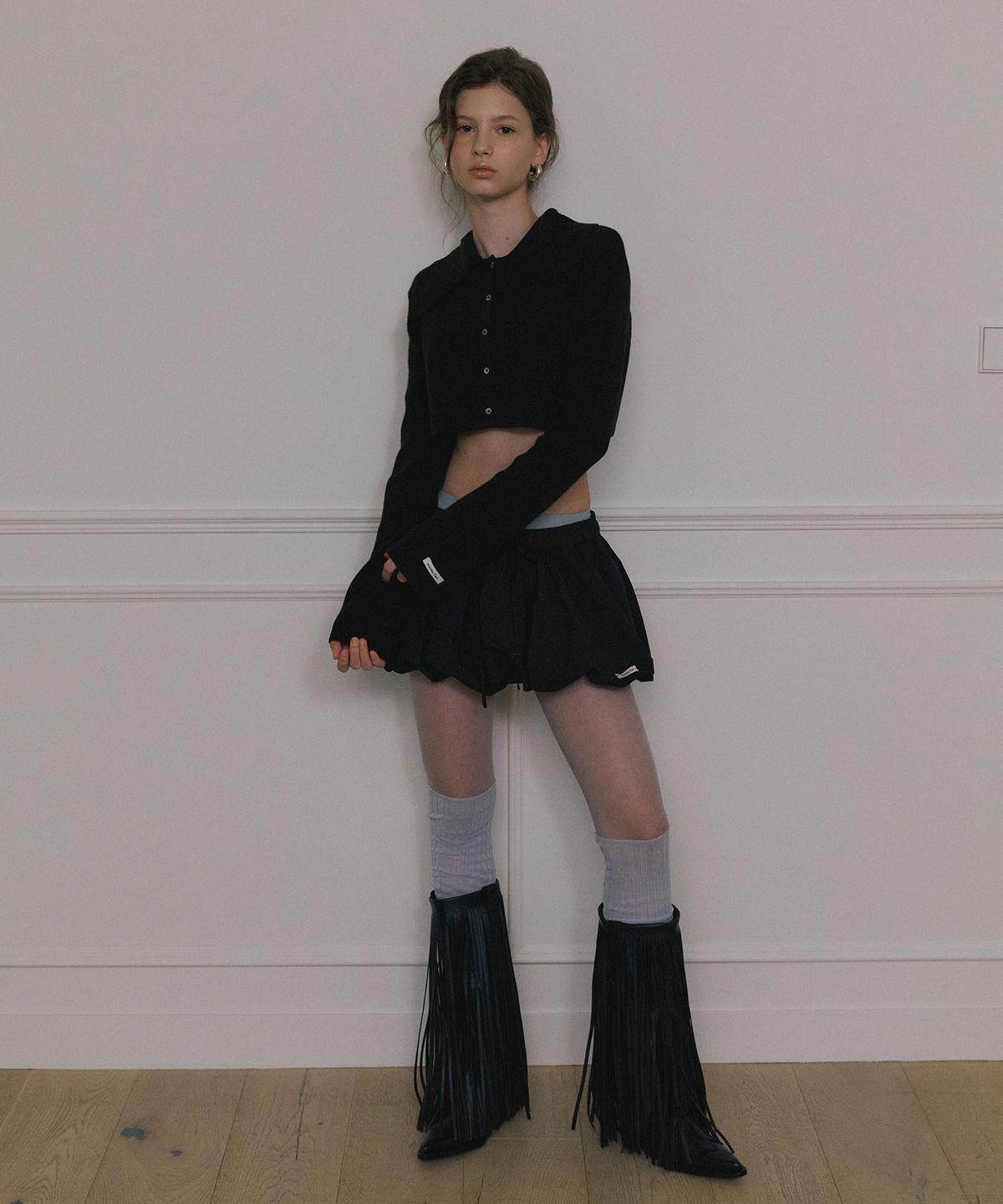 오버듀플레어(OVERDUEFLAIR) BALLOON MICRO MINI SKIRT_BLACK