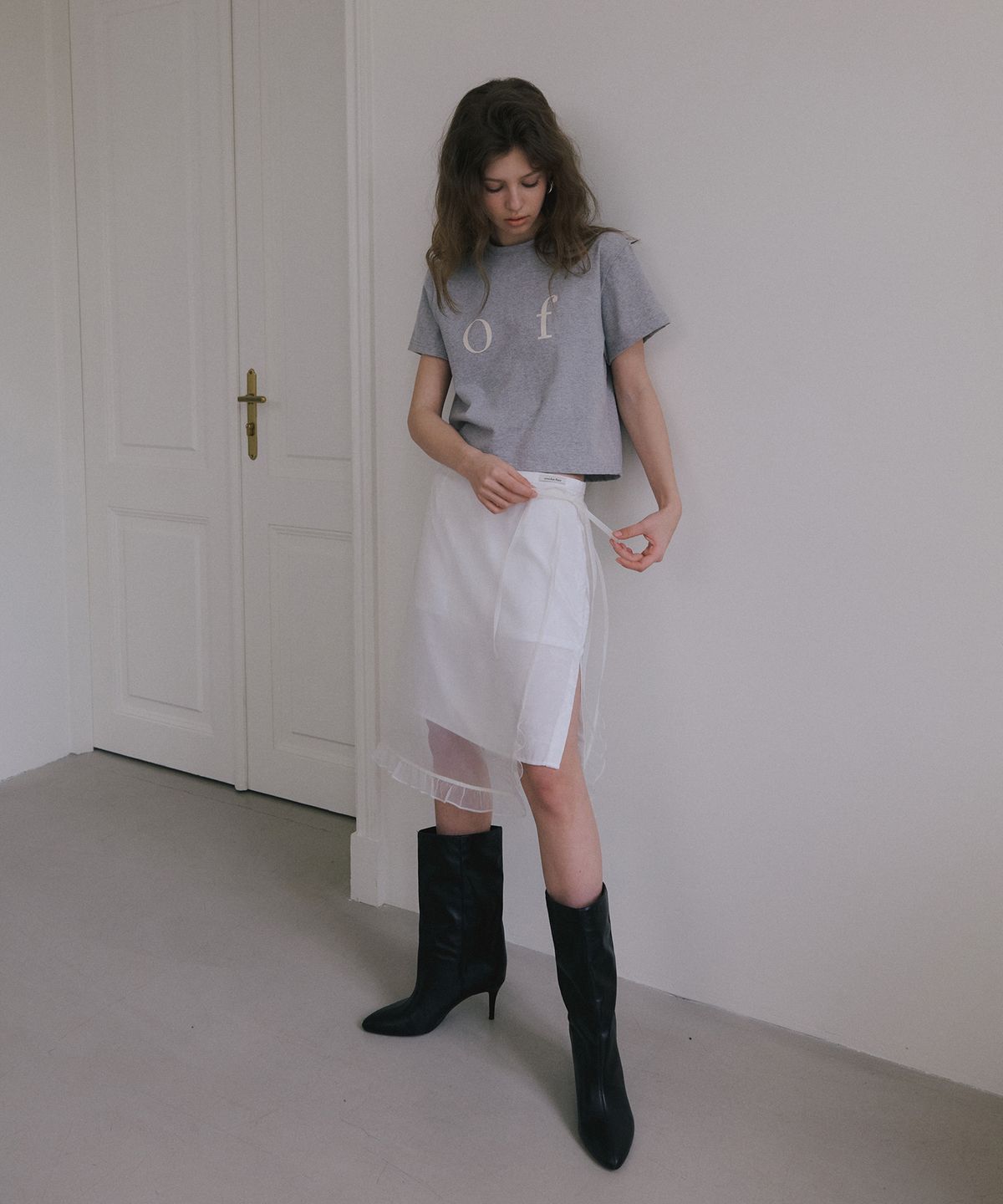 오버듀플레어(OVERDUEFLAIR) SHEER LAYERED WRAP SKIRT_WHITE