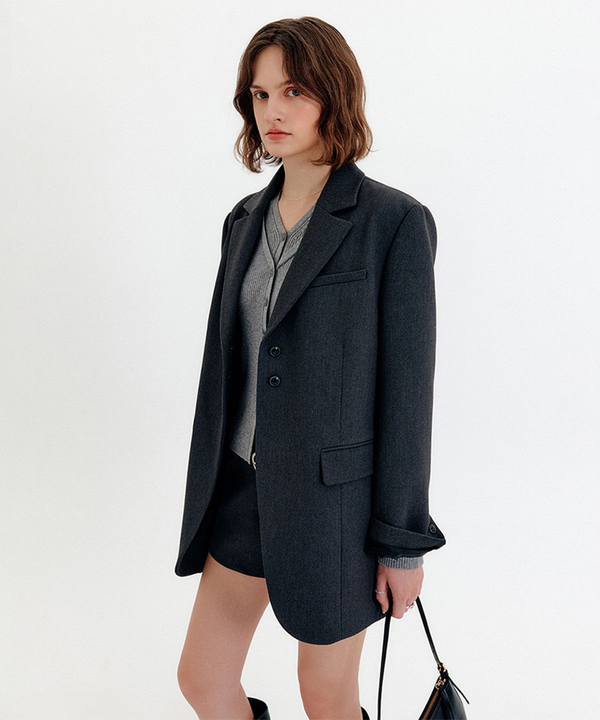 룩캐스트(LOOKAST) 니야 오버핏 싱글 자켓 / NIYA OVERFIT SINGLE JACKET_3colors