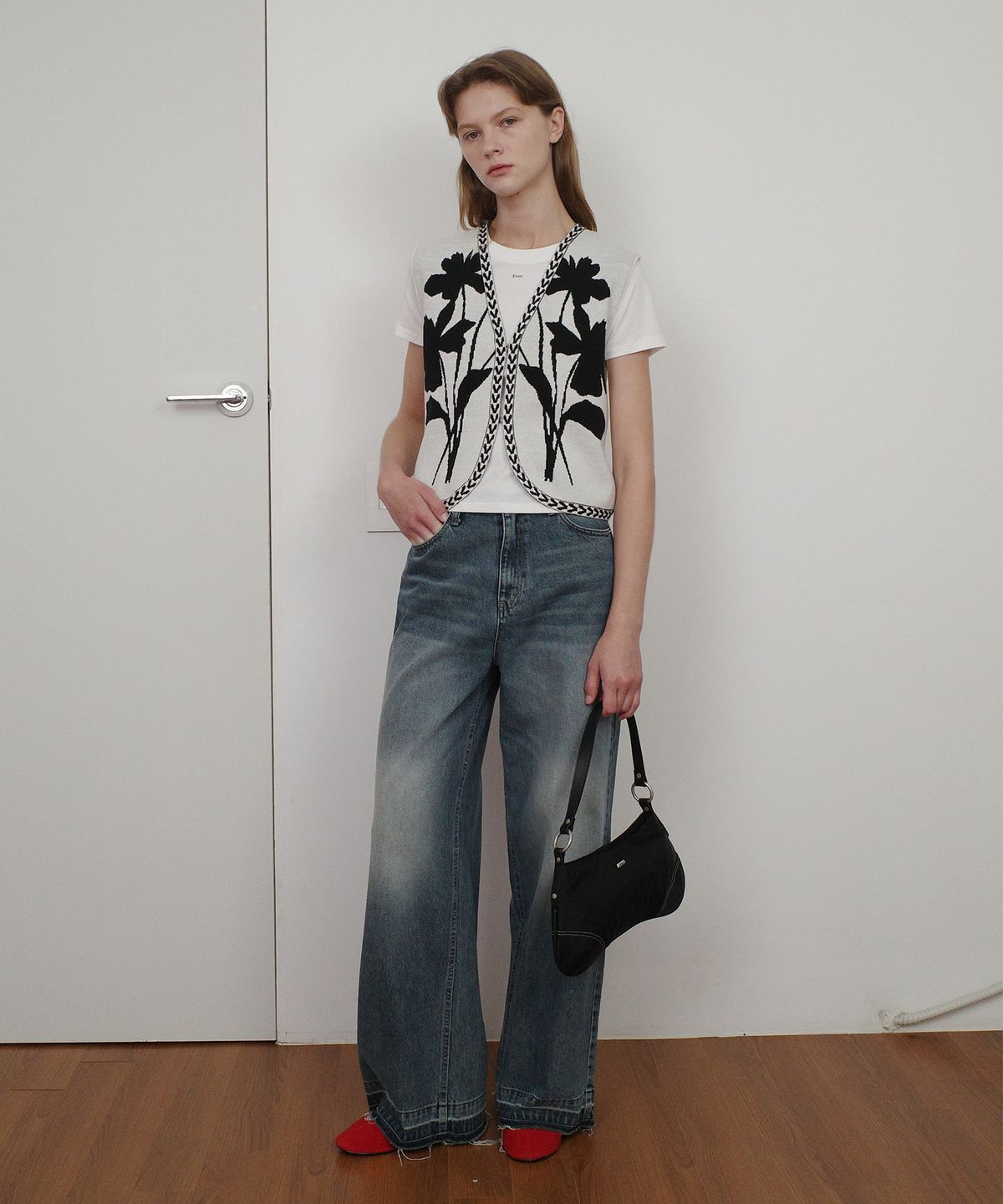 엔오르 스튜디오(ENOR STUDIO) VINTAGE DAMAGE WIDE DENIM PANTS - BLUE