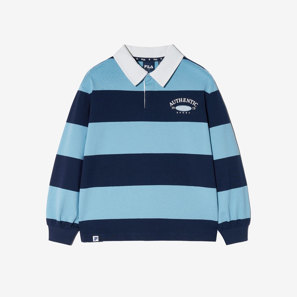휠라 키즈(FILA KIDS) 스트라이프 럭비 티셔츠