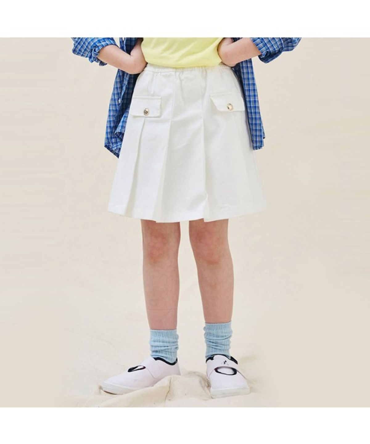 빈폴 키즈(BEANPOLE KIDS) 치노 플리츠 치마 바지  아이보리 (BI5227G030)