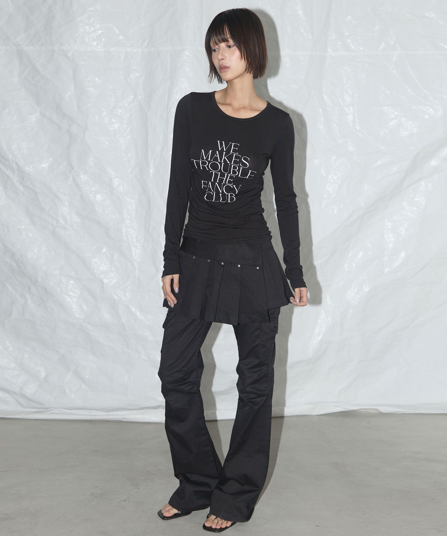 ◆NASTY FANCY CLUB◆ We Make Trouble Long Sleeve BUTTERF25QB MUSINSA | FANCY CLUB We Make Trouble Long Sleeve (BLACK)_