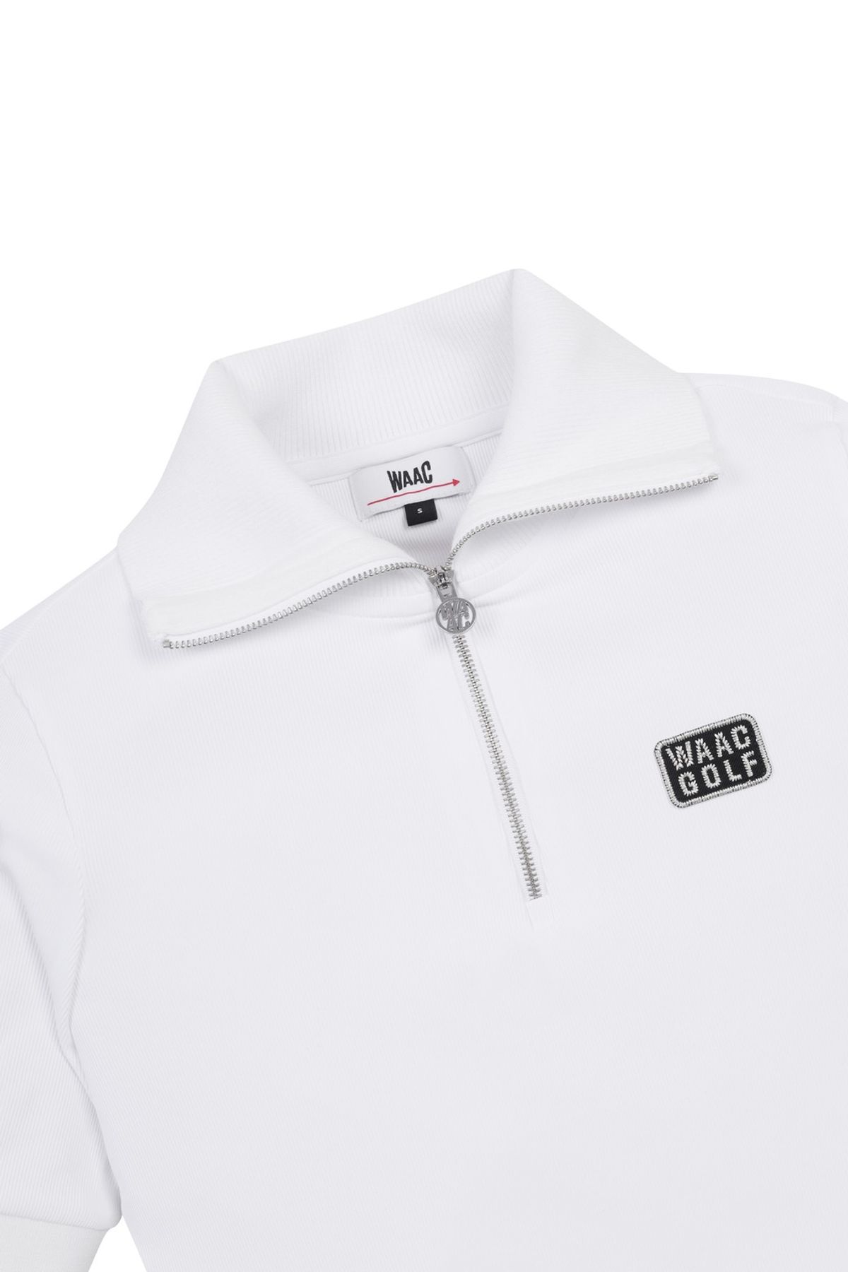 왁(WAAC) Women Cool Ribbed Quarter-zip SS Top_WWTCM25208WHX