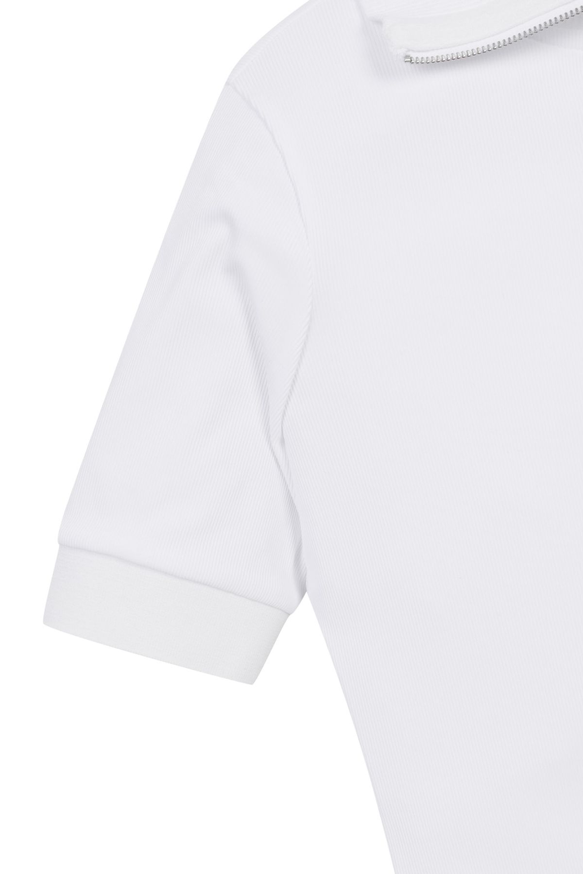 왁(WAAC) Women Cool Ribbed Quarter-zip SS Top_WWTCM25208WHX