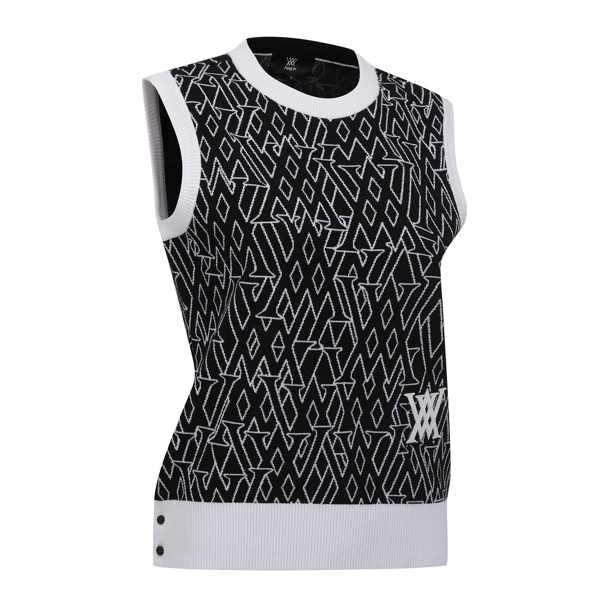 어뉴골프(ANEW GOLF) WOMEN SP LOGO PATTERN KNIT VEST_BK