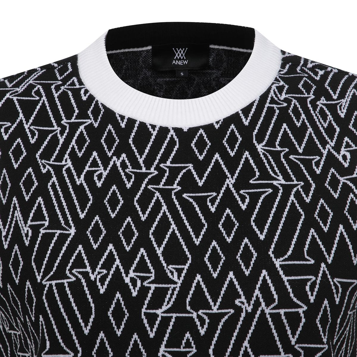 어뉴골프(ANEW GOLF) WOMEN SP LOGO PATTERN KNIT VEST_BK