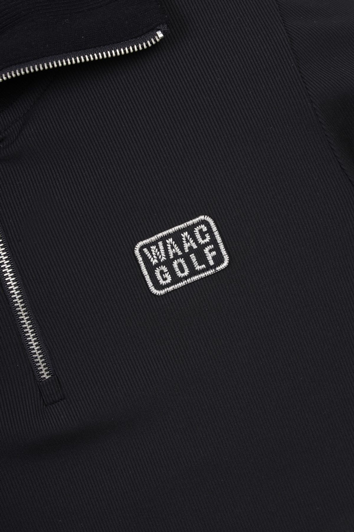 왁(WAAC) Women Cool Ribbed Quarter-zip SS Top_WWTCM25208BKX
