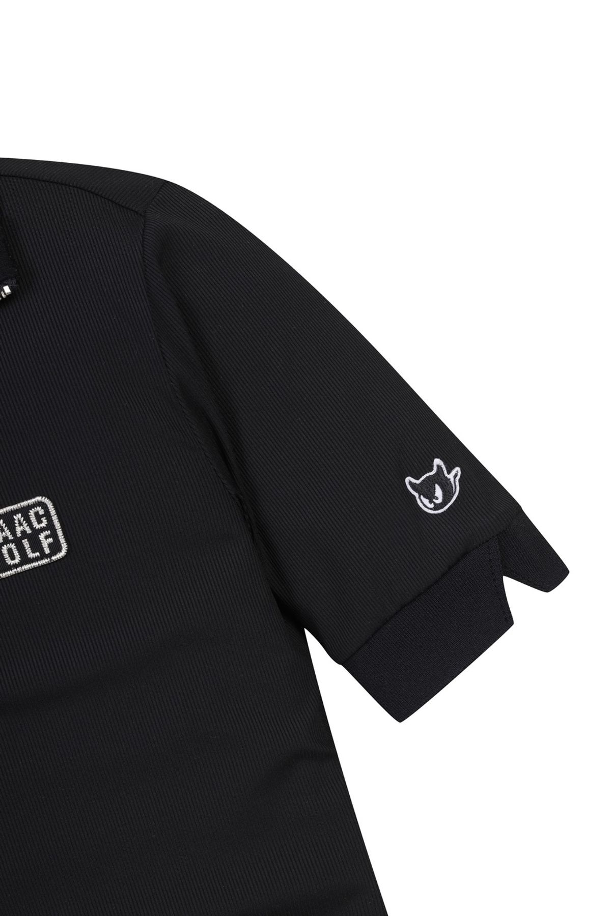 왁(WAAC) Women Cool Ribbed Quarter-zip SS Top_WWTCM25208BKX