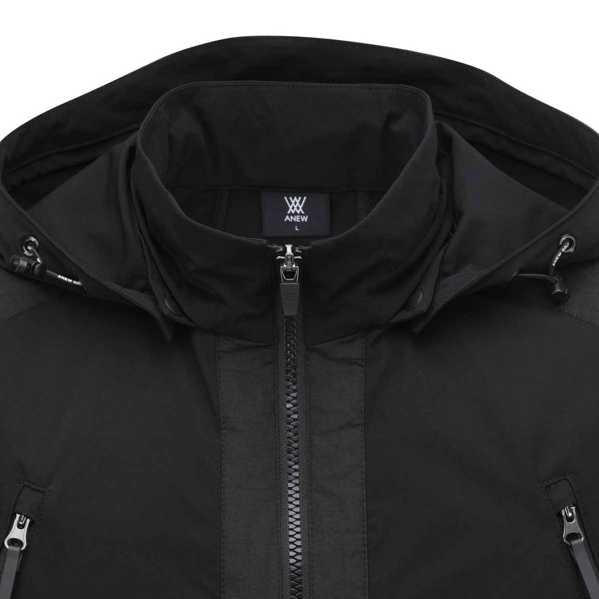 어뉴골프(ANEW GOLF) MEN SP RIB PATCH MA-1 JACKET_BK