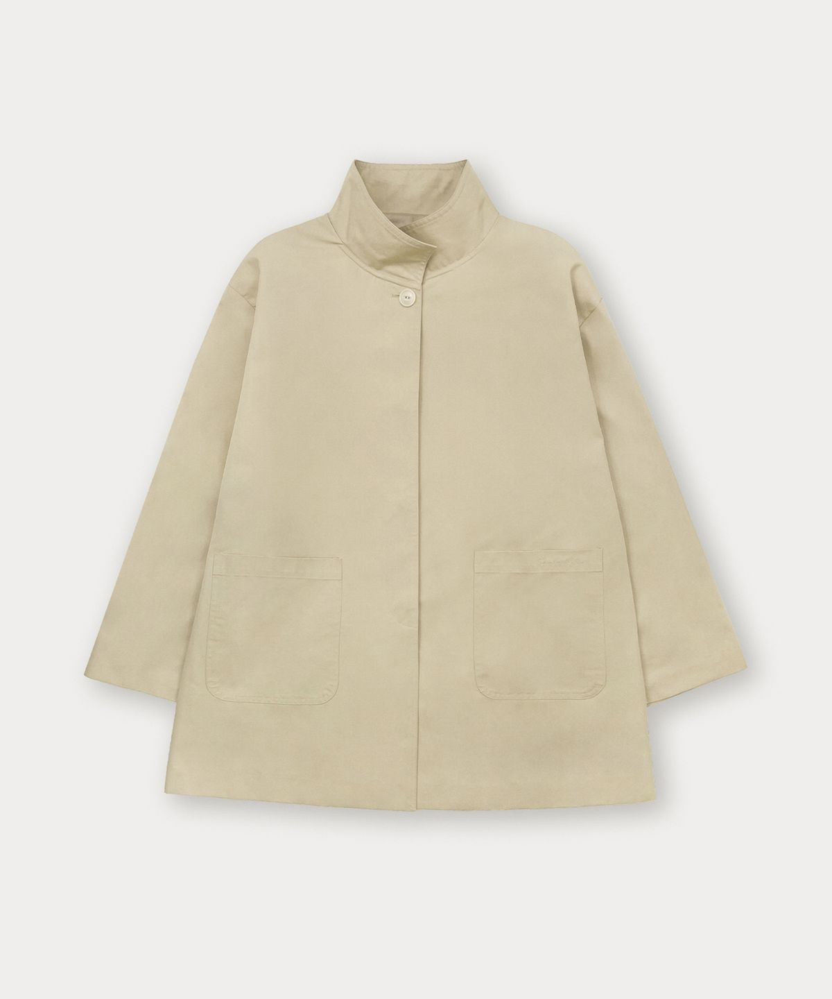 썸웨어버터(SOMEWHEREBUTTER) Breeze Half Trench Coat - Beige