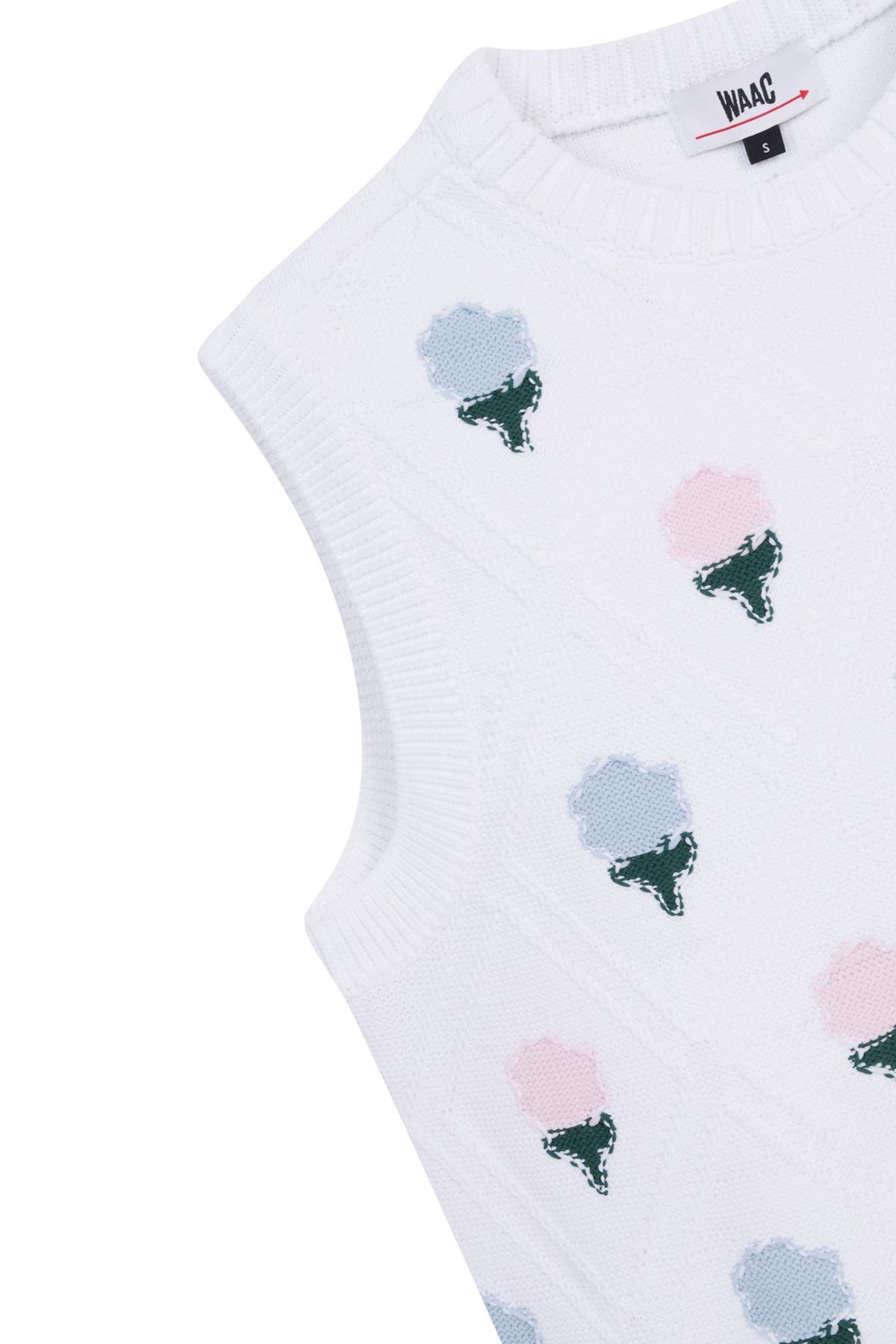 왁(WAAC) Women Flower Embroidery Knit Vest_WWWAS25101WHX
