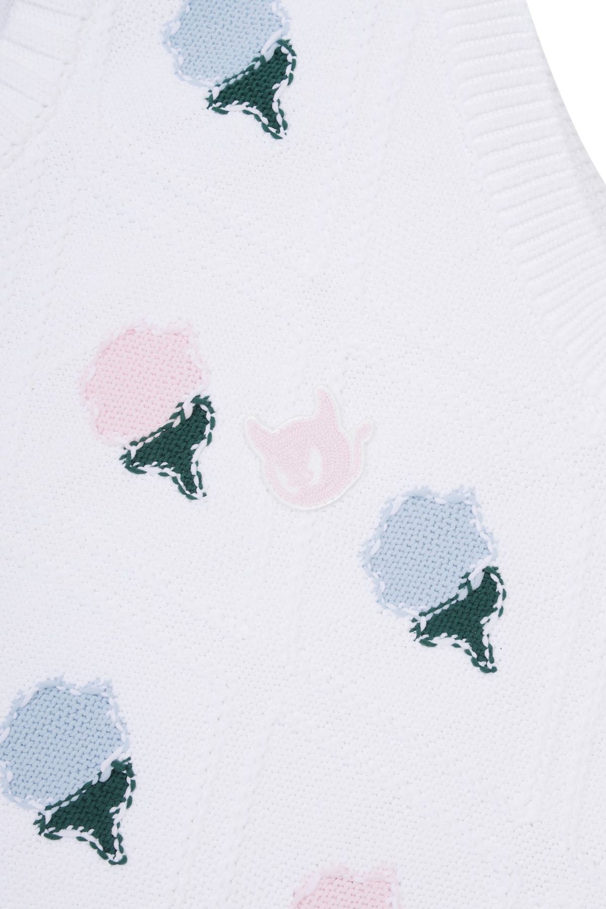 왁(WAAC) Women Flower Embroidery Knit Vest_WWWAS25101WHX