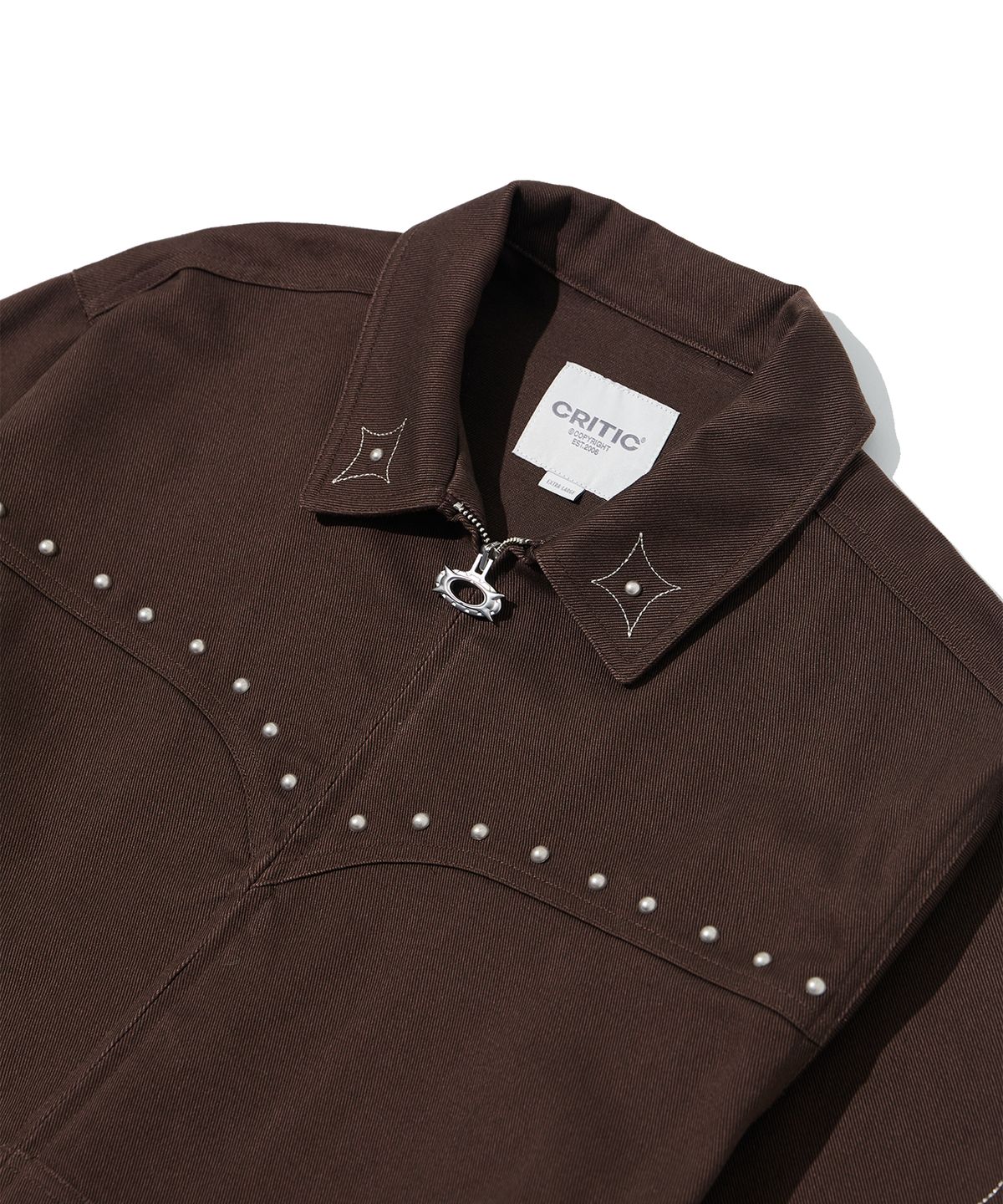크리틱(CRITIC) STUDDED WORK JACKET BROWN