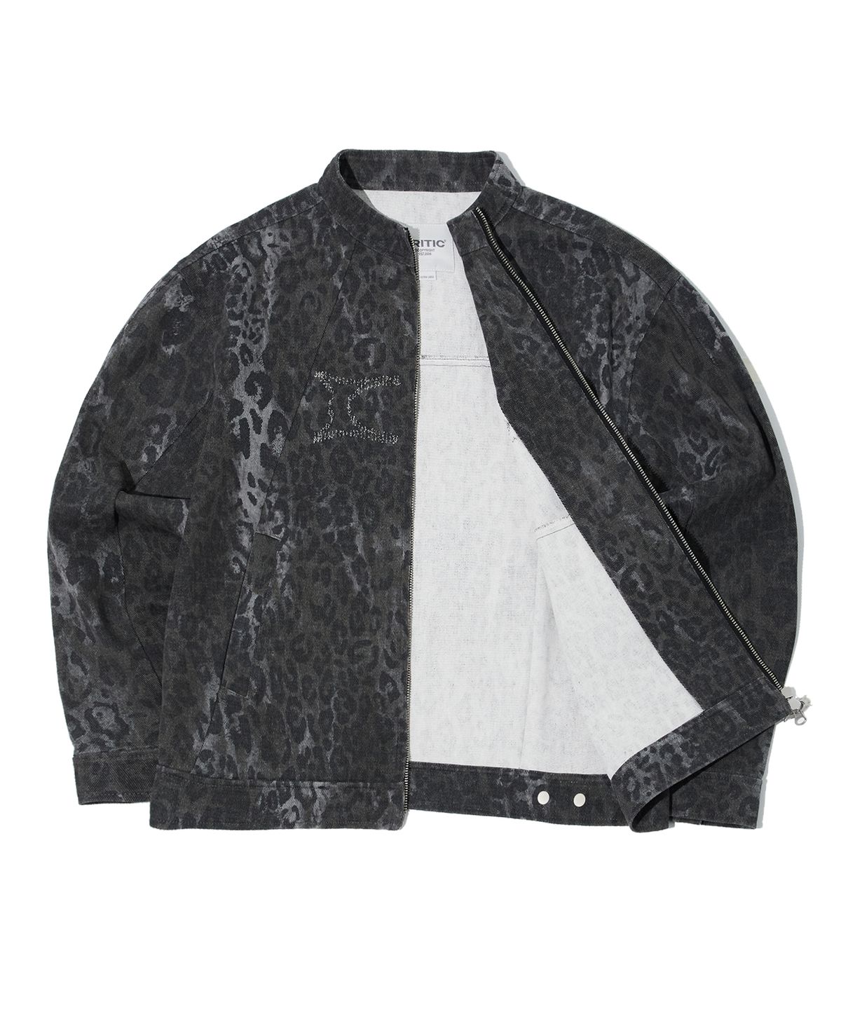 크리틱(CRITIC) LEOPARD TWILL JACKET CHARCOAL