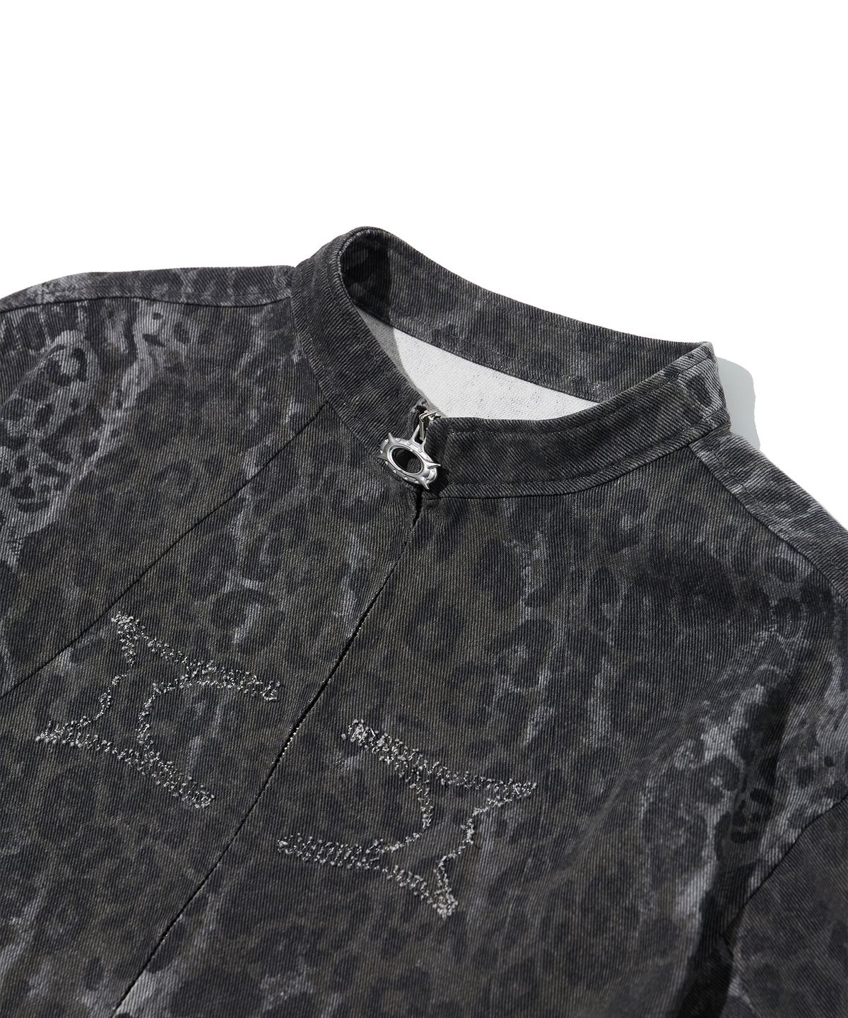 크리틱(CRITIC) LEOPARD TWILL JACKET CHARCOAL