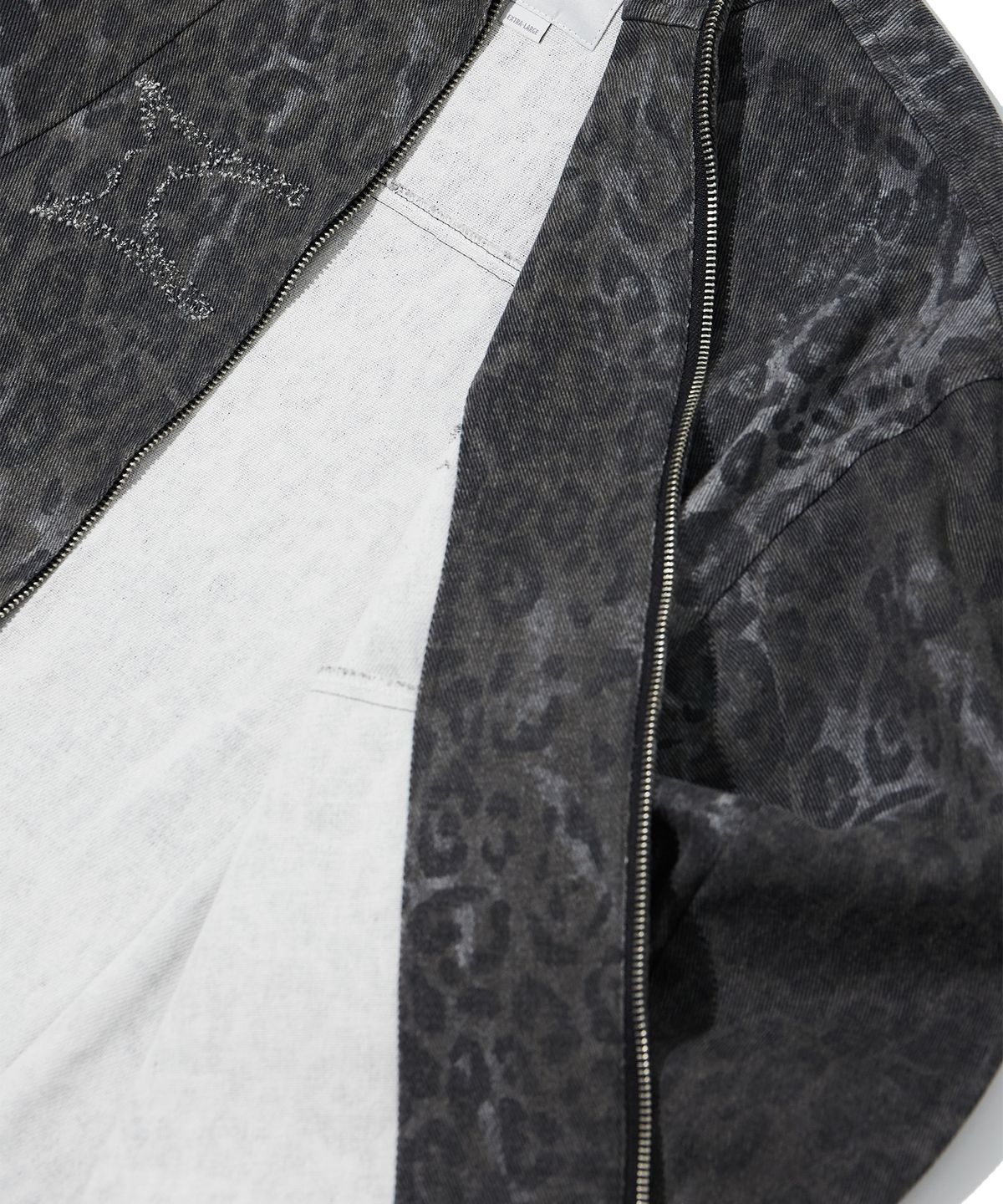 크리틱(CRITIC) LEOPARD TWILL JACKET CHARCOAL