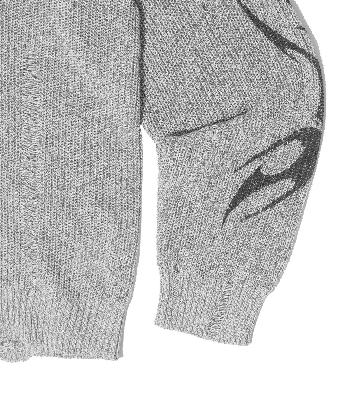 크리틱(CRITIC) CRITIC CHAOS DAMAGE KNIT GREY