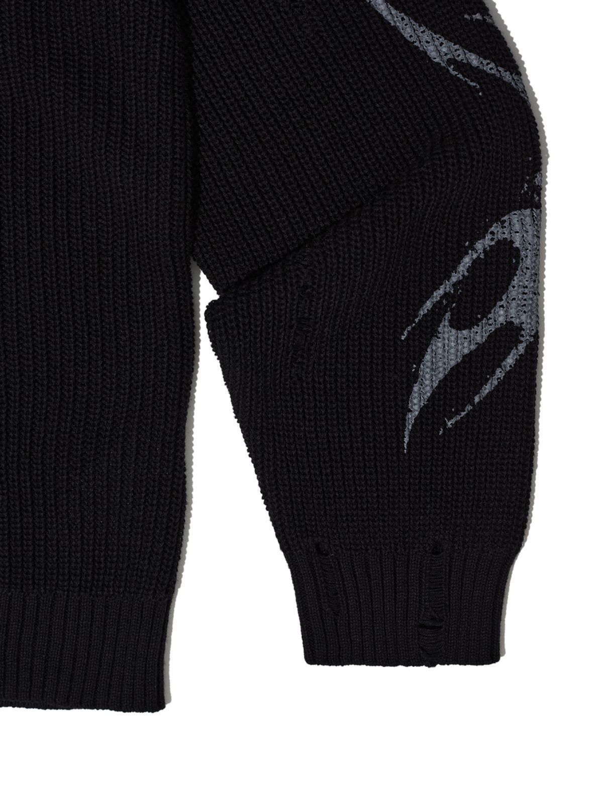 크리틱(CRITIC) CRITIC CHAOS DAMAGE KNIT BLACK