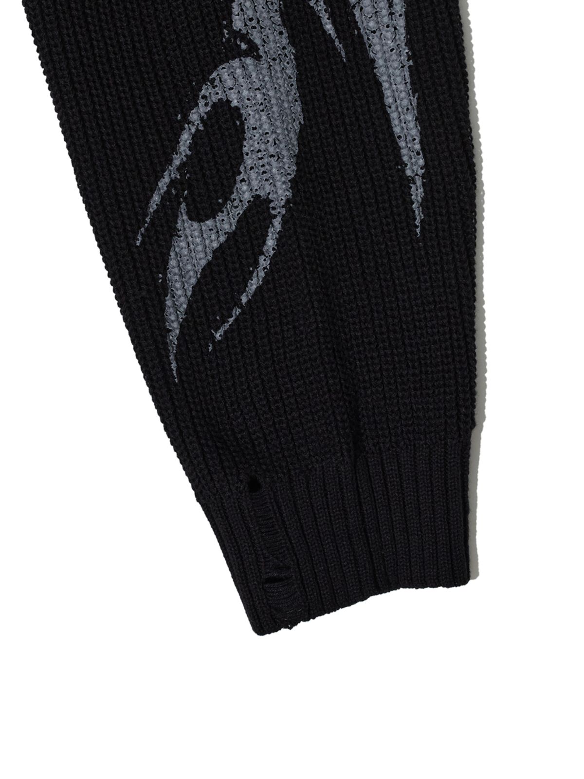 크리틱(CRITIC) CRITIC CHAOS DAMAGE KNIT BLACK