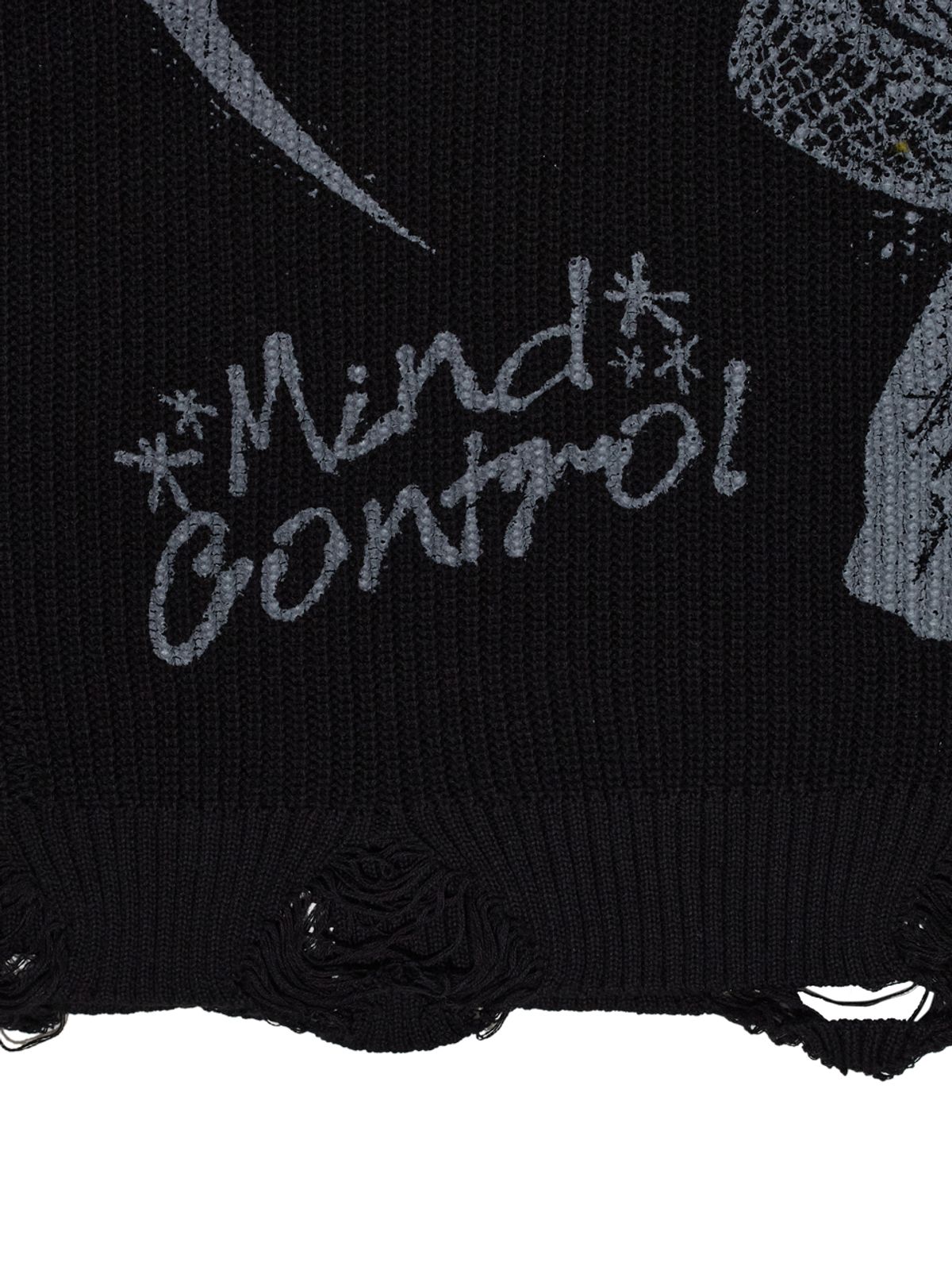 크리틱(CRITIC) CRITIC CHAOS DAMAGE KNIT BLACK