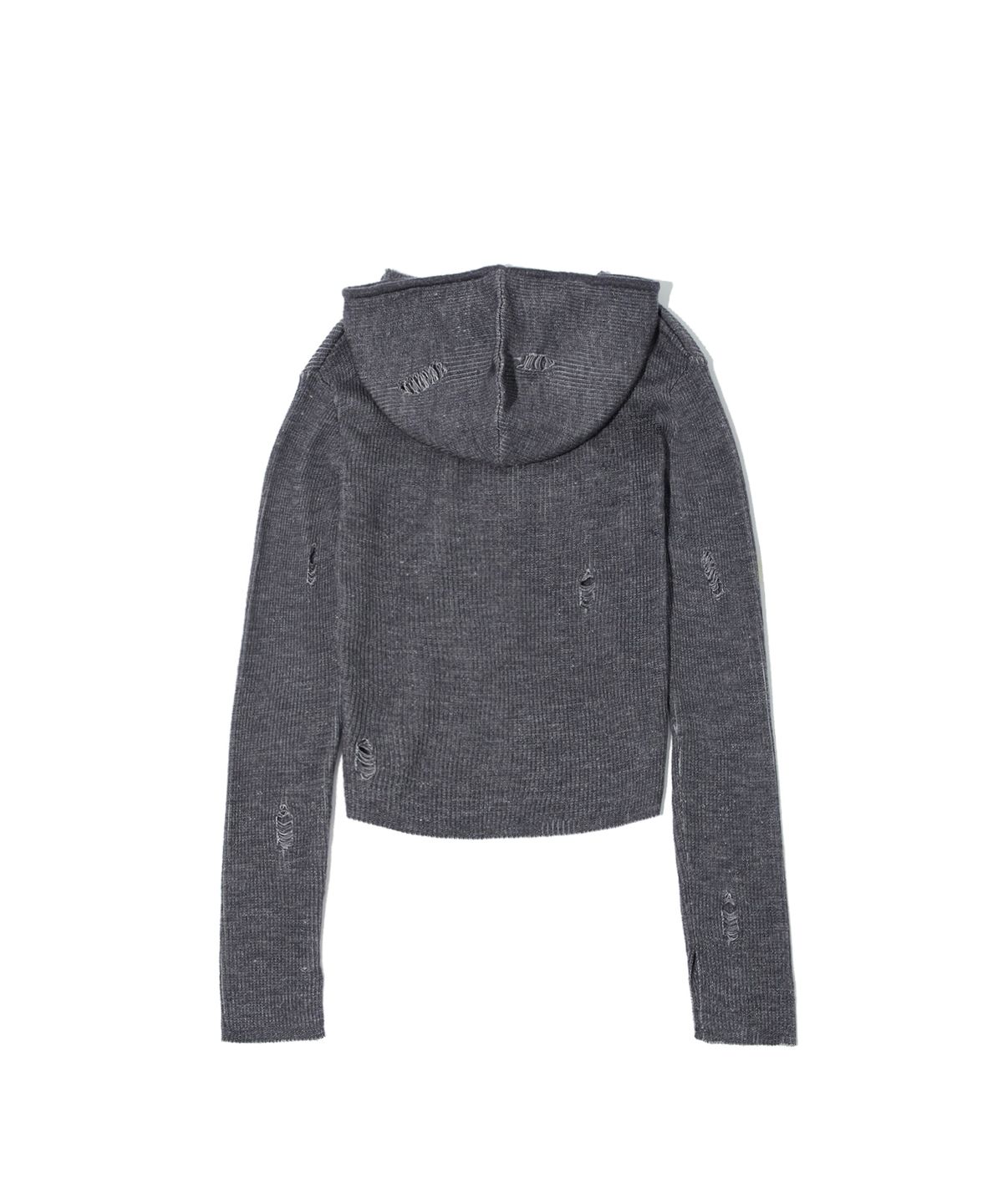 크리틱(CRITIC) WORMHOLE HOODIED KNIT(FOR WOMEN) CHARCOAL