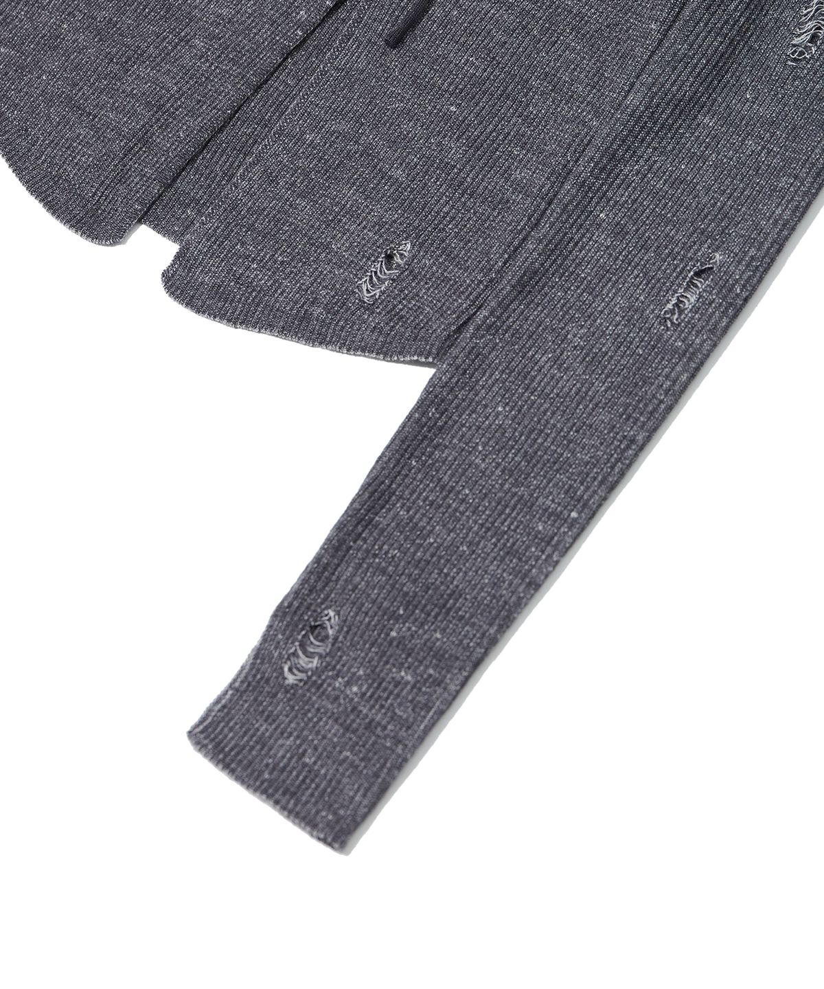 크리틱(CRITIC) WORMHOLE HOODIED KNIT(FOR WOMEN) CHARCOAL