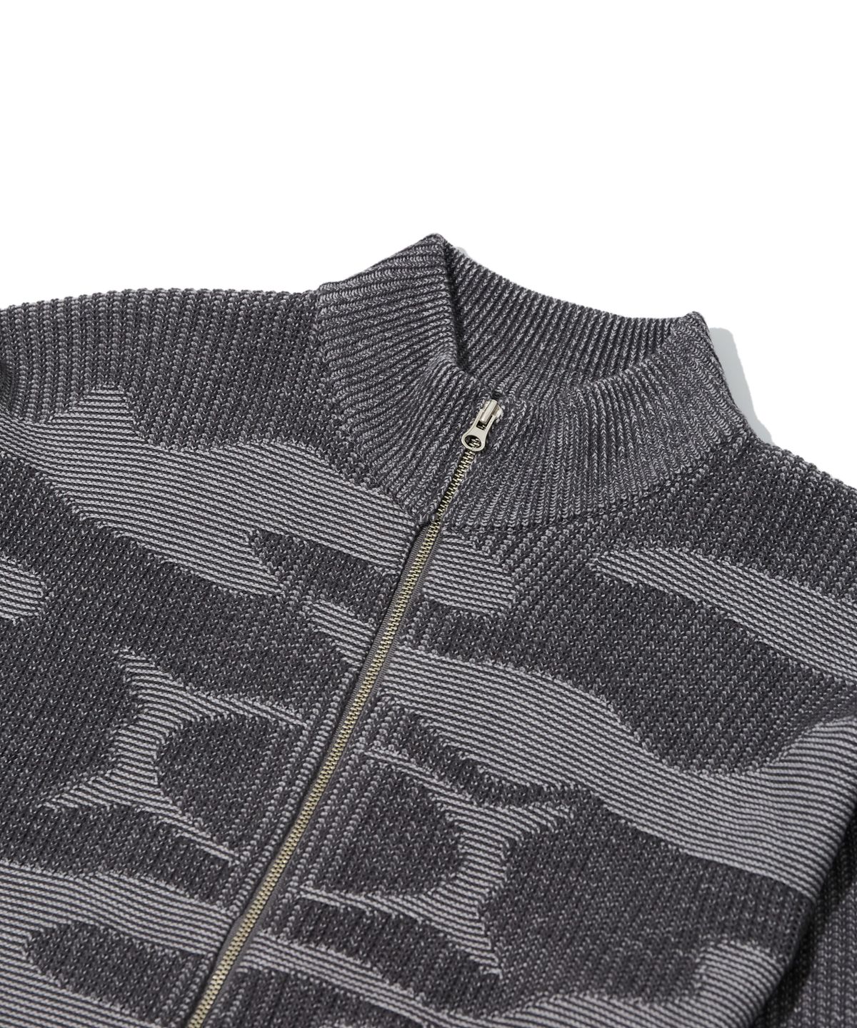 크리틱(CRITIC) CAMOUFLAGE KNIT ZIP-UP CHARCOAL