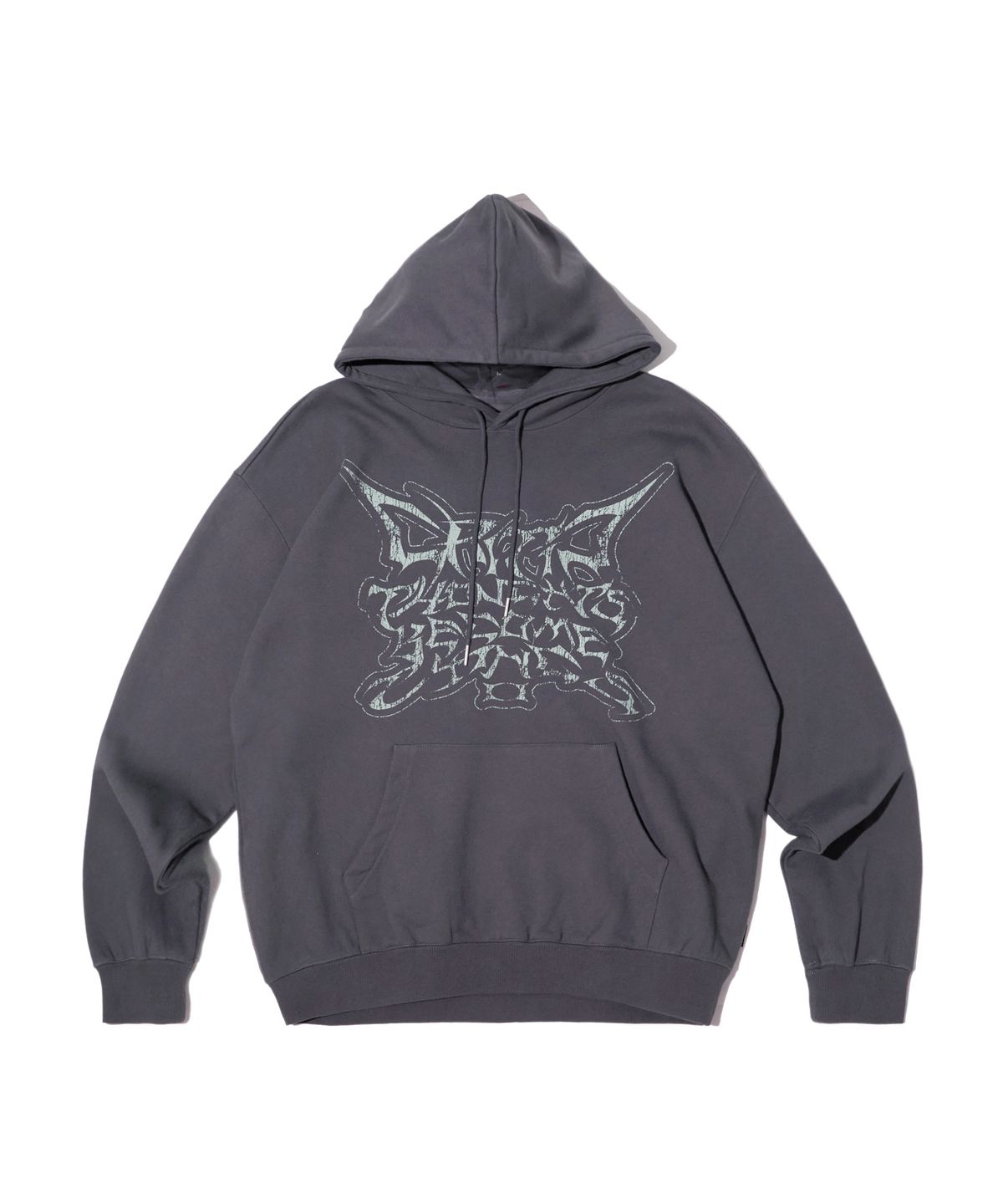크리틱(CRITIC) CRACK LETTERING HOODIE CHARCOAL