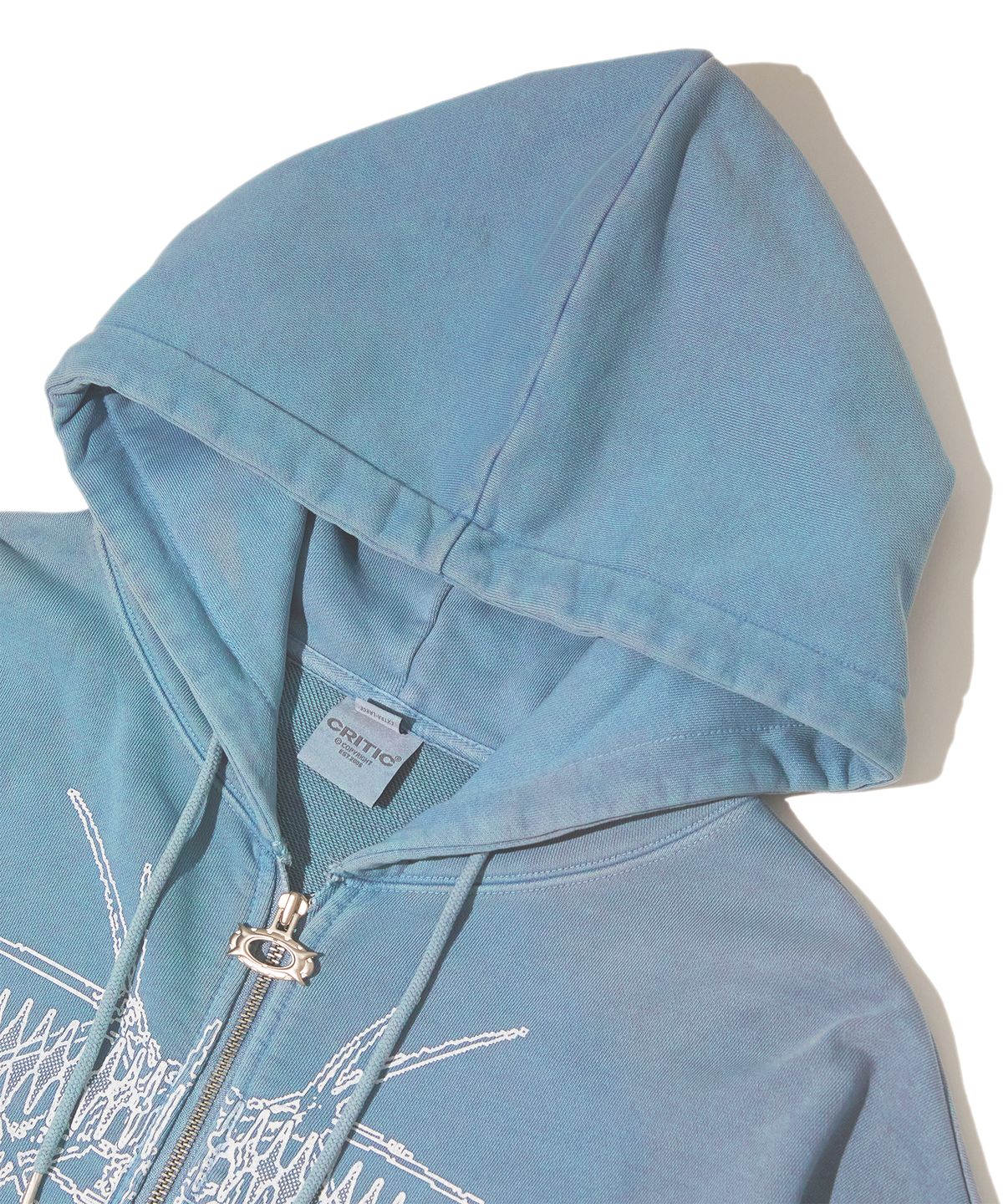 크리틱(CRITIC) GRID WORMHOLE HOODIE ZIPUP PIGMENT BLUE