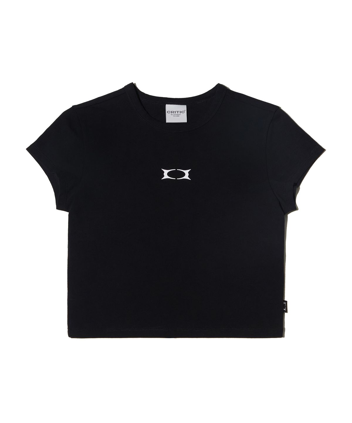 크리틱(CRITIC) OG WORMHOLE LOGO CROP T-SHIRTS BLACK