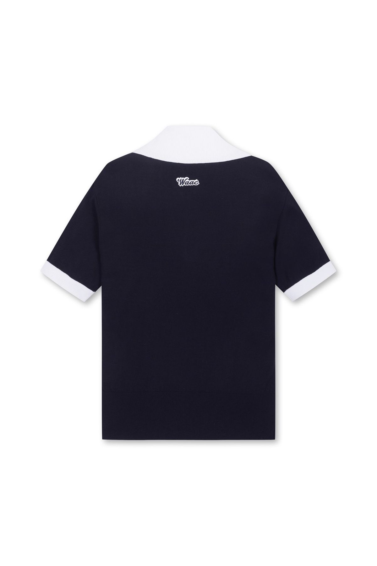 왁(WAAC) Women Big Collar SS Half Zip Sweater_WWWAM25903NYD
