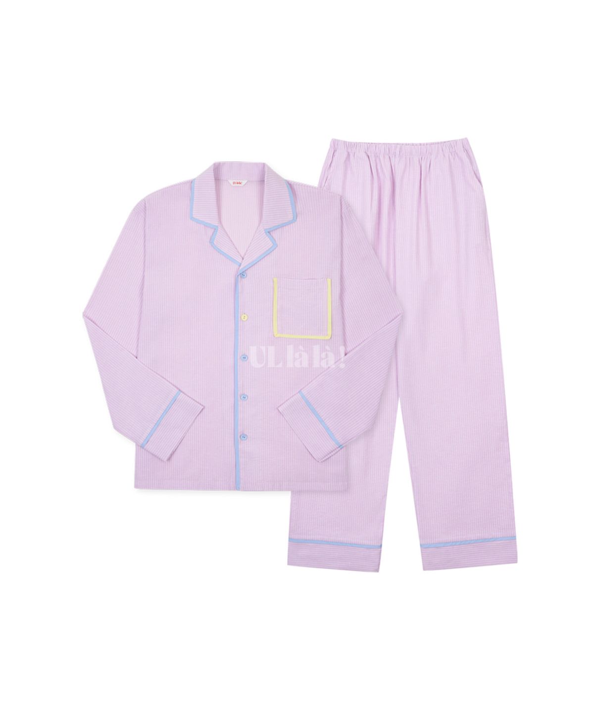 울랄라파자마(ULLALA PAJAMAS) 라일리 긴팔 남성페어 라벤더 (40수)
